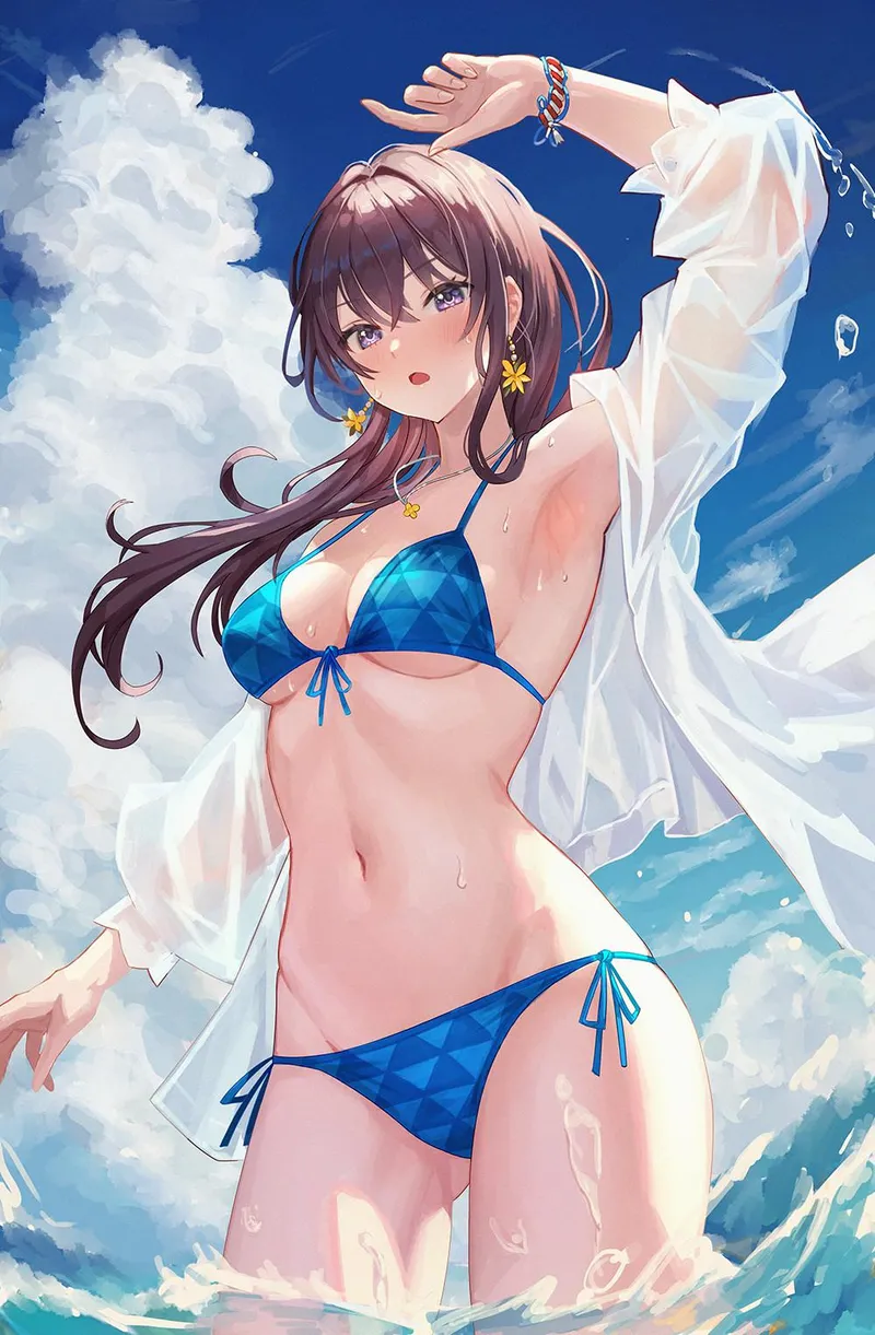Thumbnail Summer Vibes: Blue Bikini by elegantloveglimmer | animemidriff