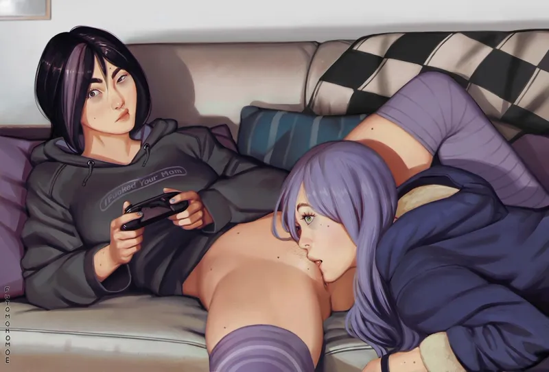 Thumbnail Yuri Delight: Gaming Night by HentaiDepartment