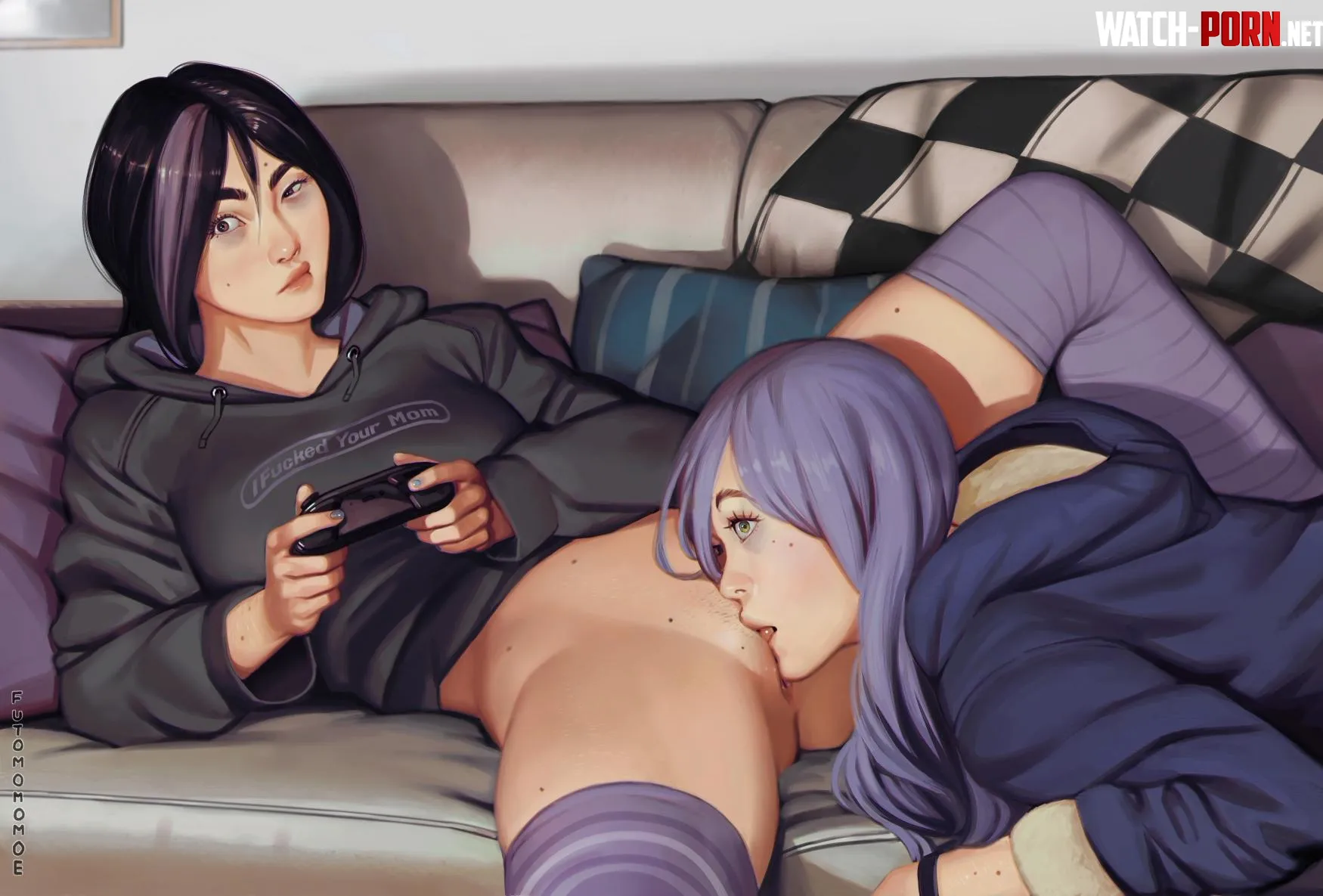 Gaming night (futomomomoe) [Original] by HentaiDepartment