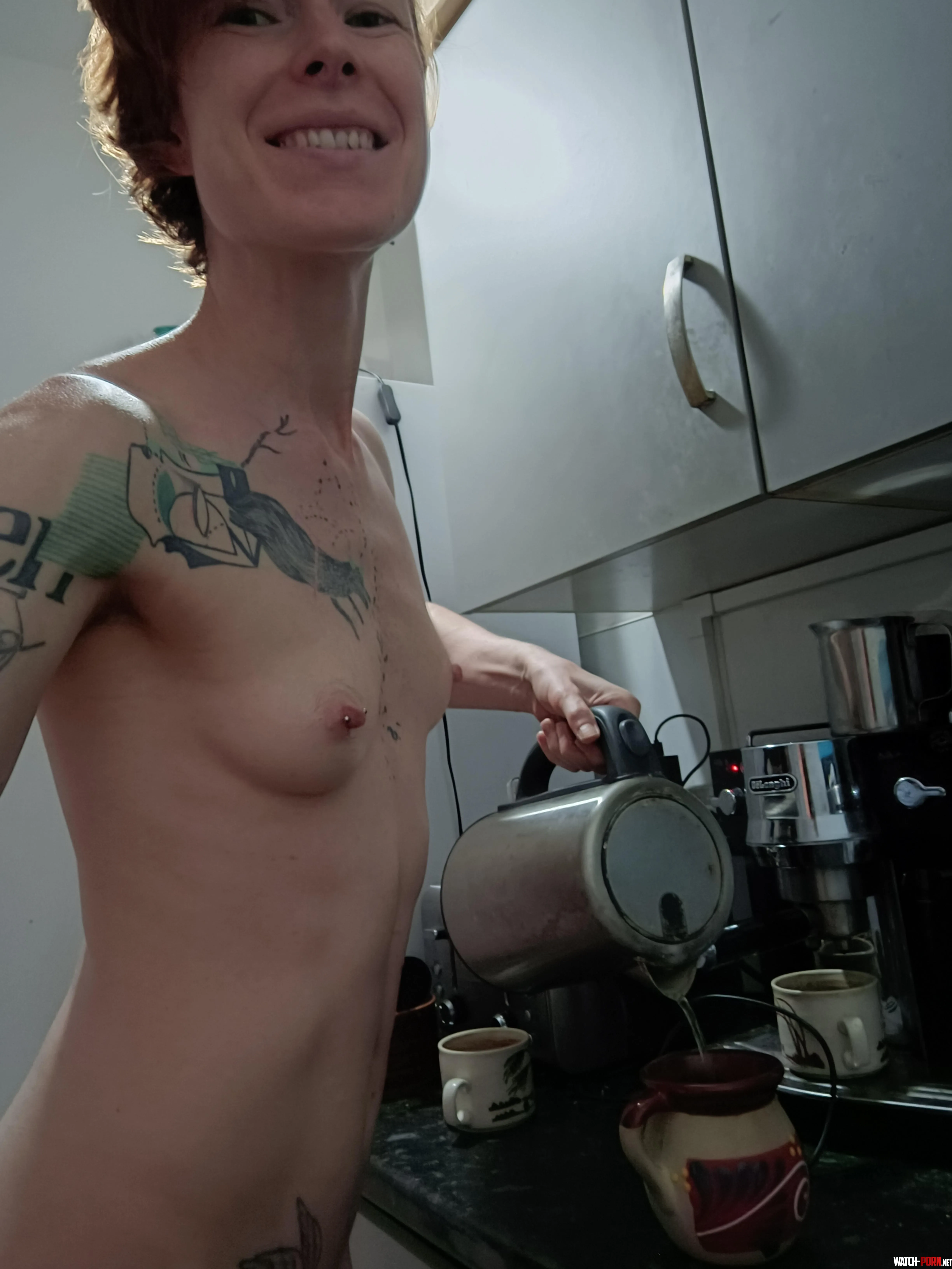 Making tea naked (somehow I managed not to spill anything) by JuniperLunaRocks
