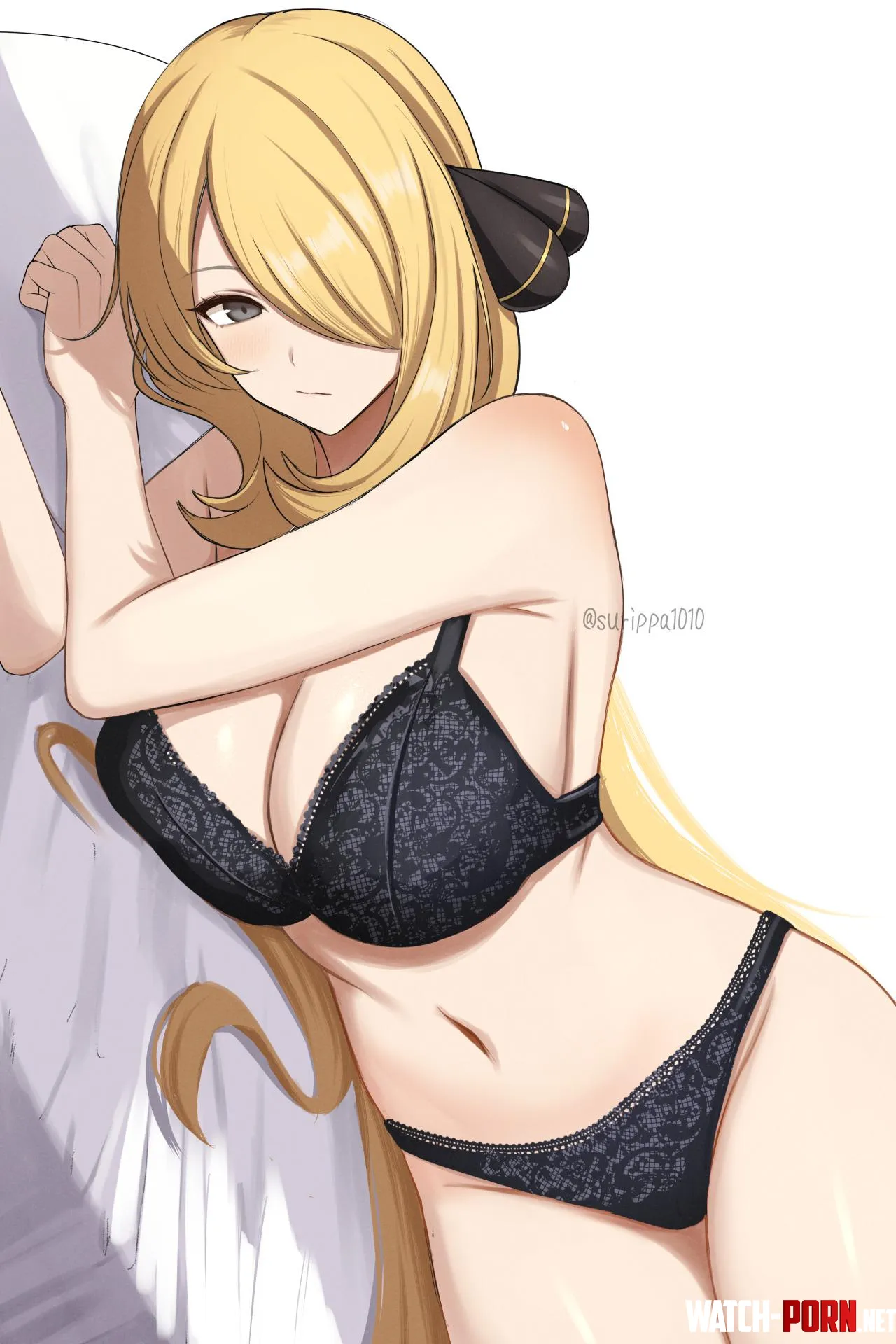 Lingerie Cynthia [Pokemon] by A_MASSIVE_PERVERT