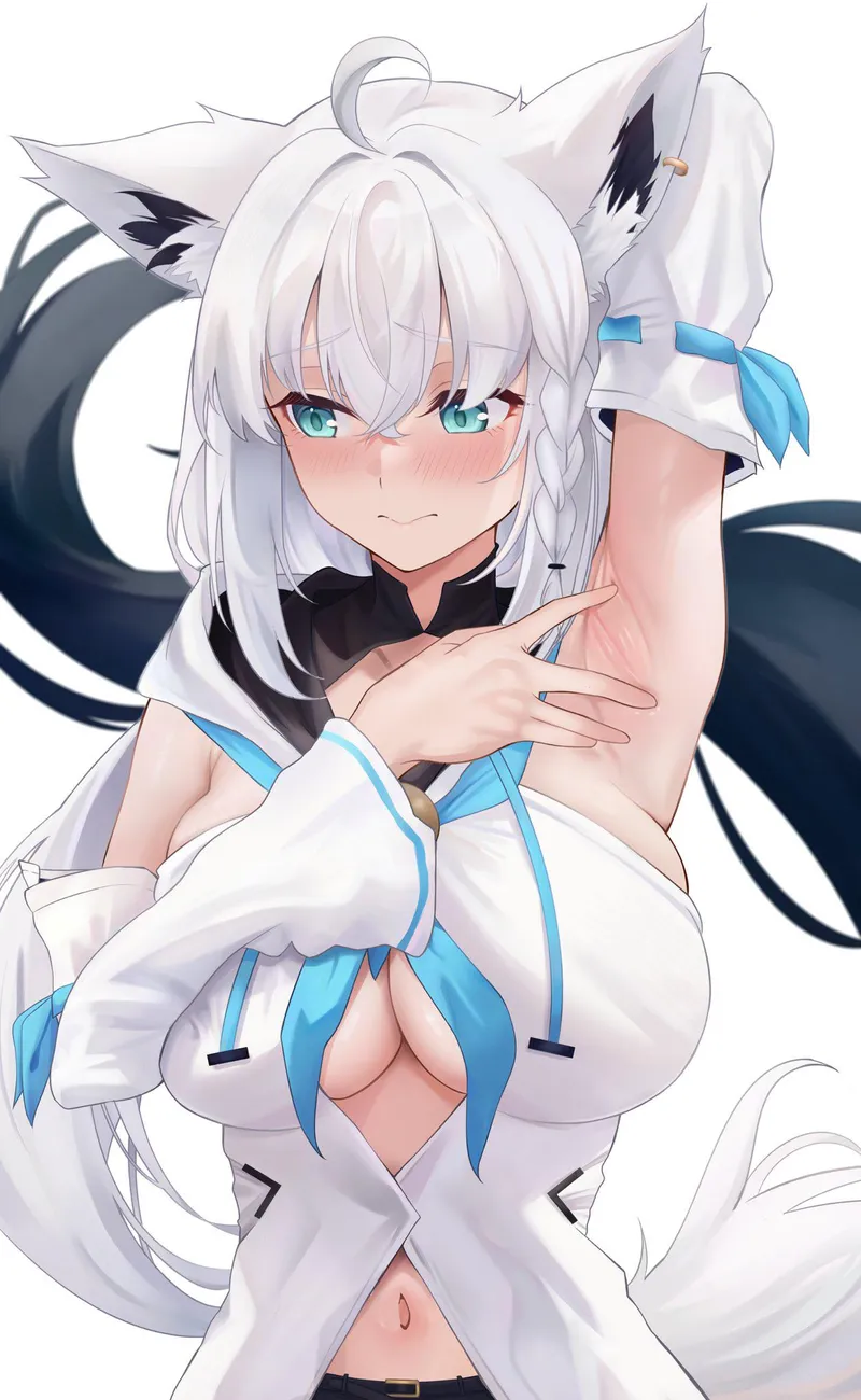Thumbnail Shirakami Fubuki of Hololive | Admiring the Elegance of Anime Armpits