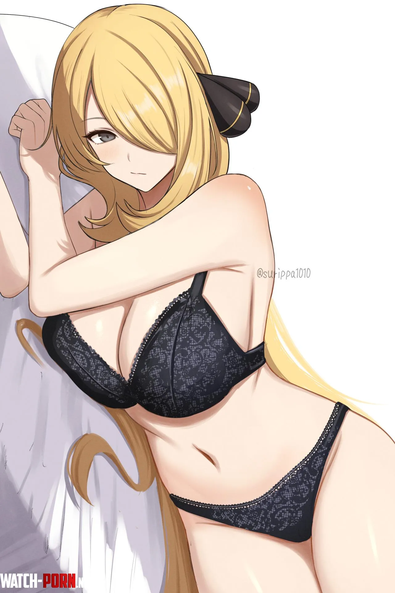 Lingerie Cynthia [Pokemon] by A_MASSIVE_PERVERT