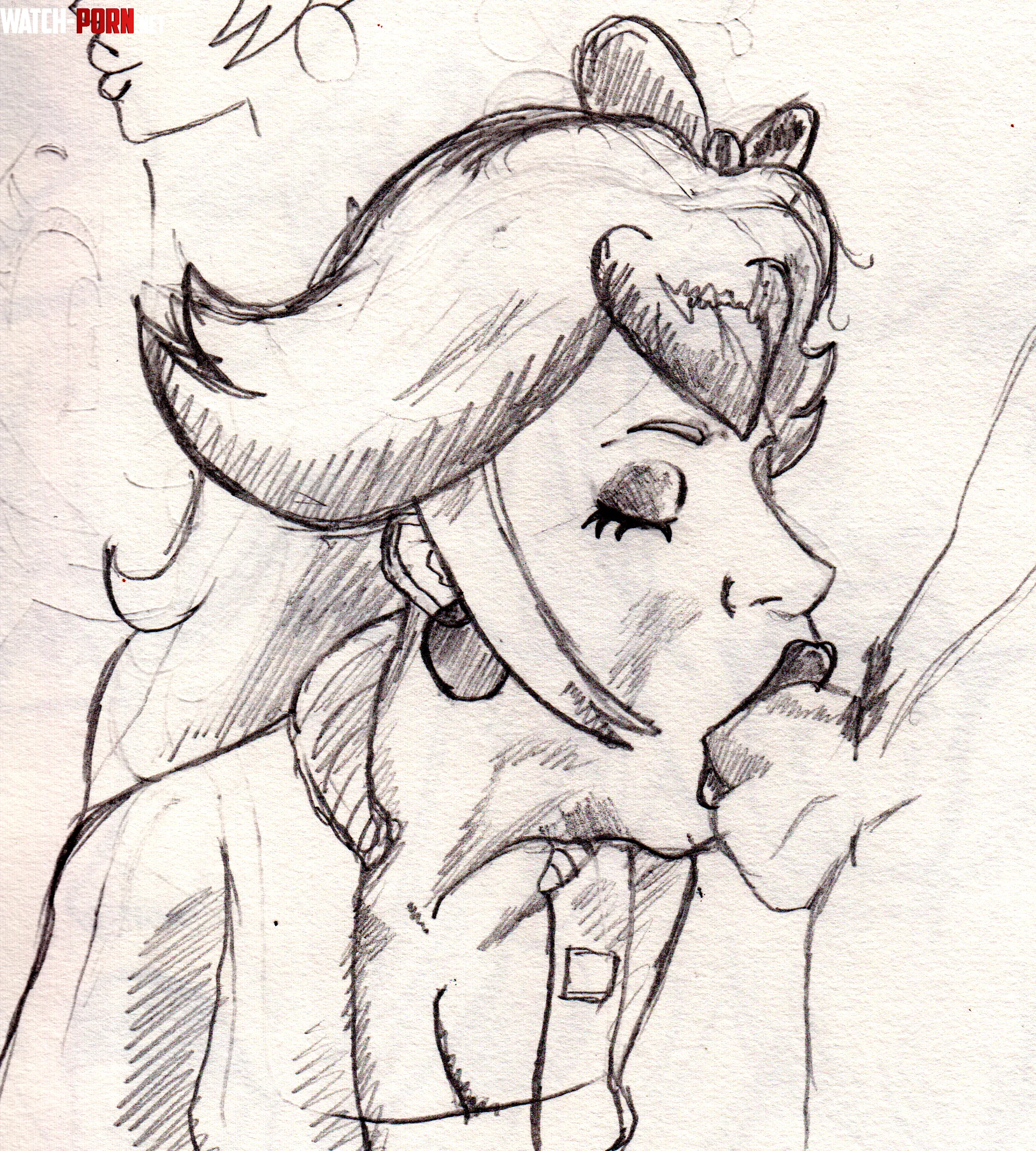 Princess Peach Blowjob Sketch by me by Friendly-Funny1497