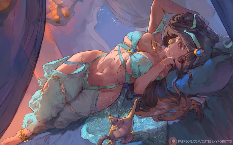 Thumbnail GlimmerGlamour Delights: Princess Jasmine's Charming Appeal