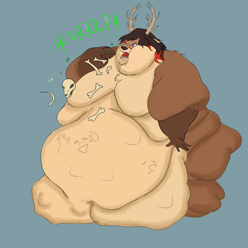 Thumbnail Feast on Necessary_General666's {Image}: Gluttonous Deer Girl in Vore | Vore