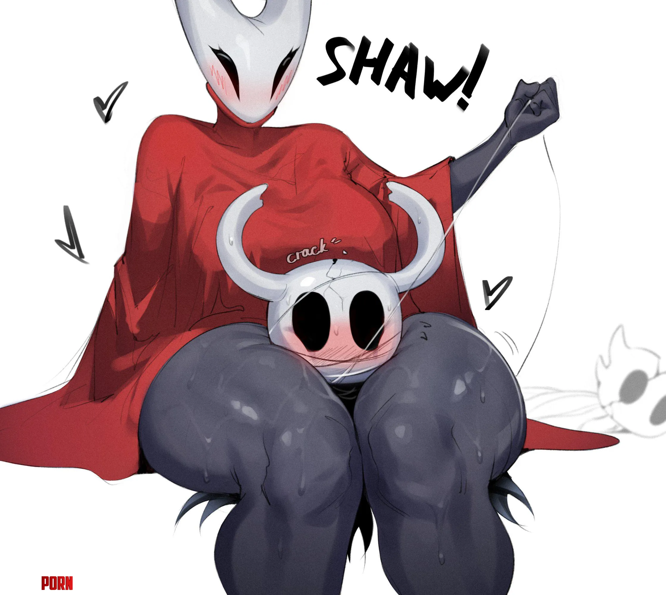 Hornet hugging Knight with her thighs (jotmanlol) [Silksong] by NautyNautilus