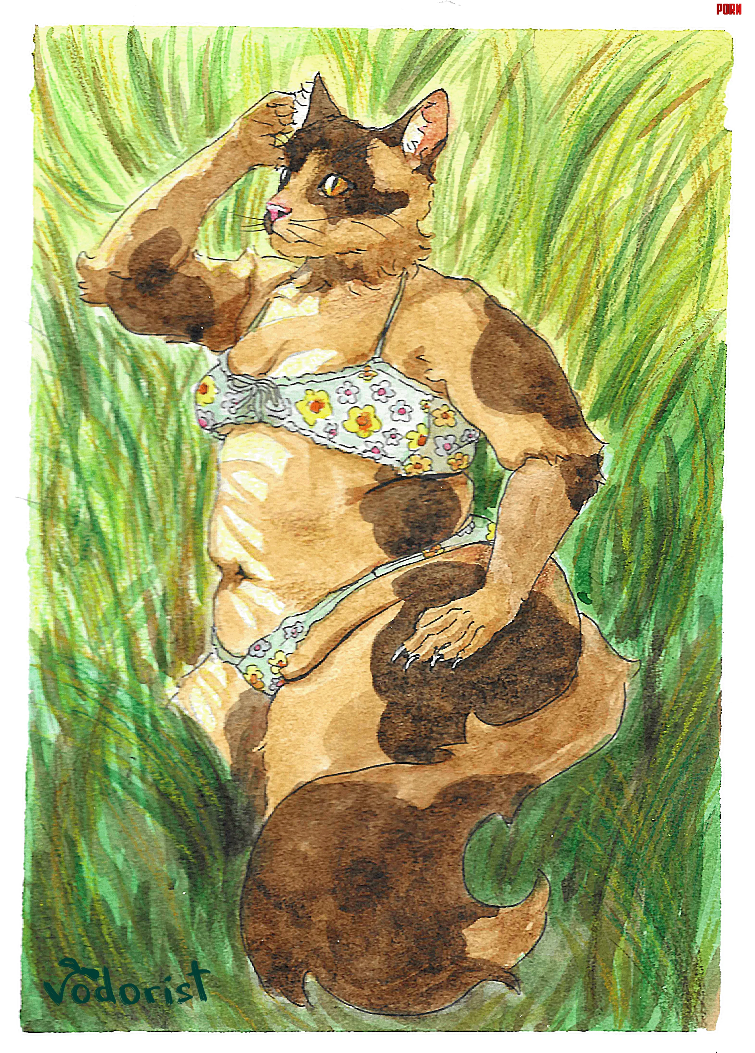 [Q] watercolor kitty (by me) by original_flatworm143