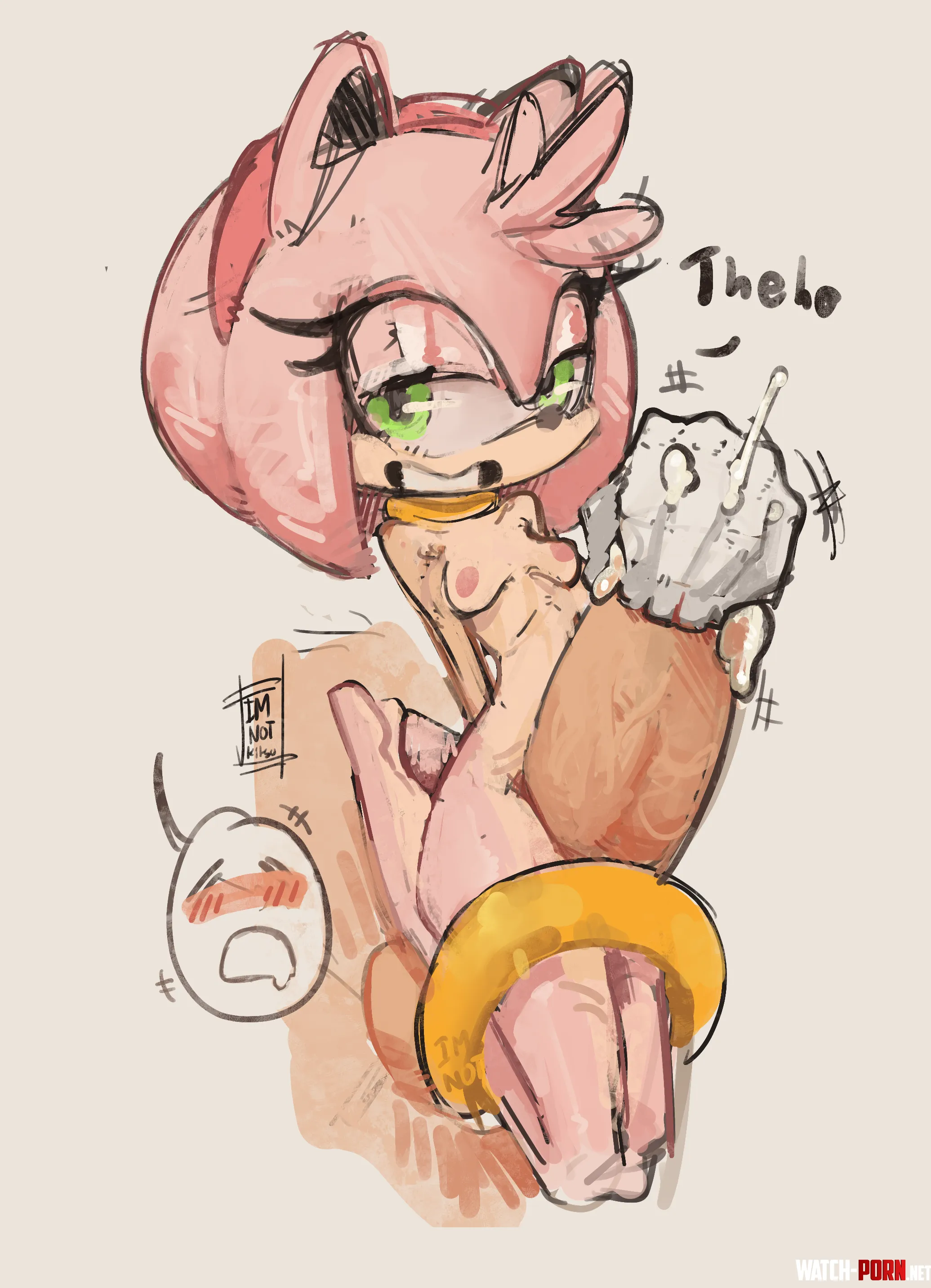 Amy rose tease[Art By KitsuIMnot] by KitsuIsNot