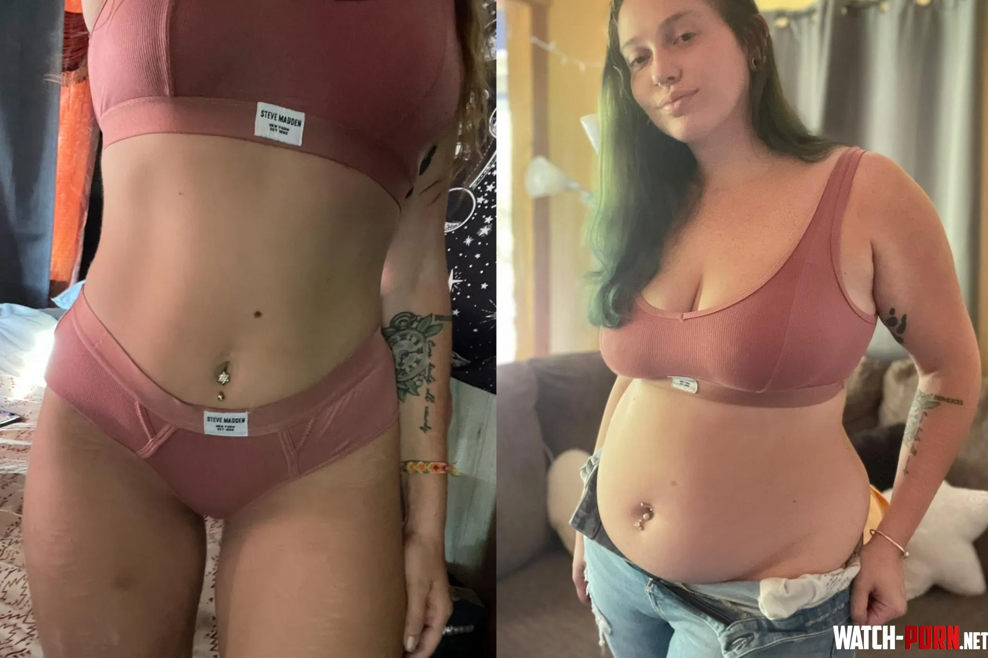 a little same clothes before and after hehe. these melons wont fit in here for much longer 😛 by bellissimobelly