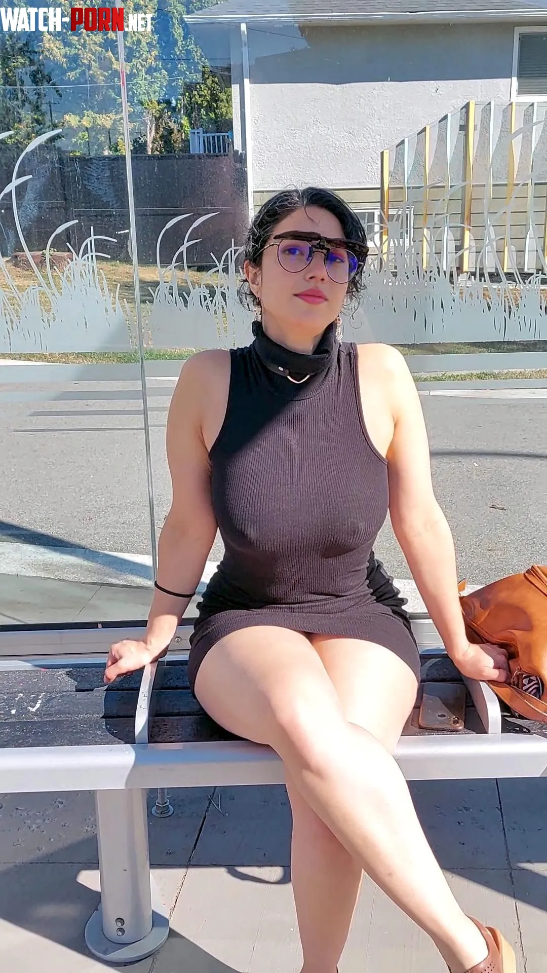 Crossed legs can’t hide what this dress wants to reveal by Braless_babe