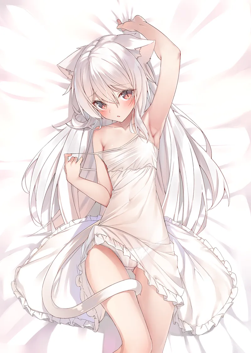 Thumbnail Shironeko's Comfortable Bed by Arcaeca2 - A Nekomimi Scene