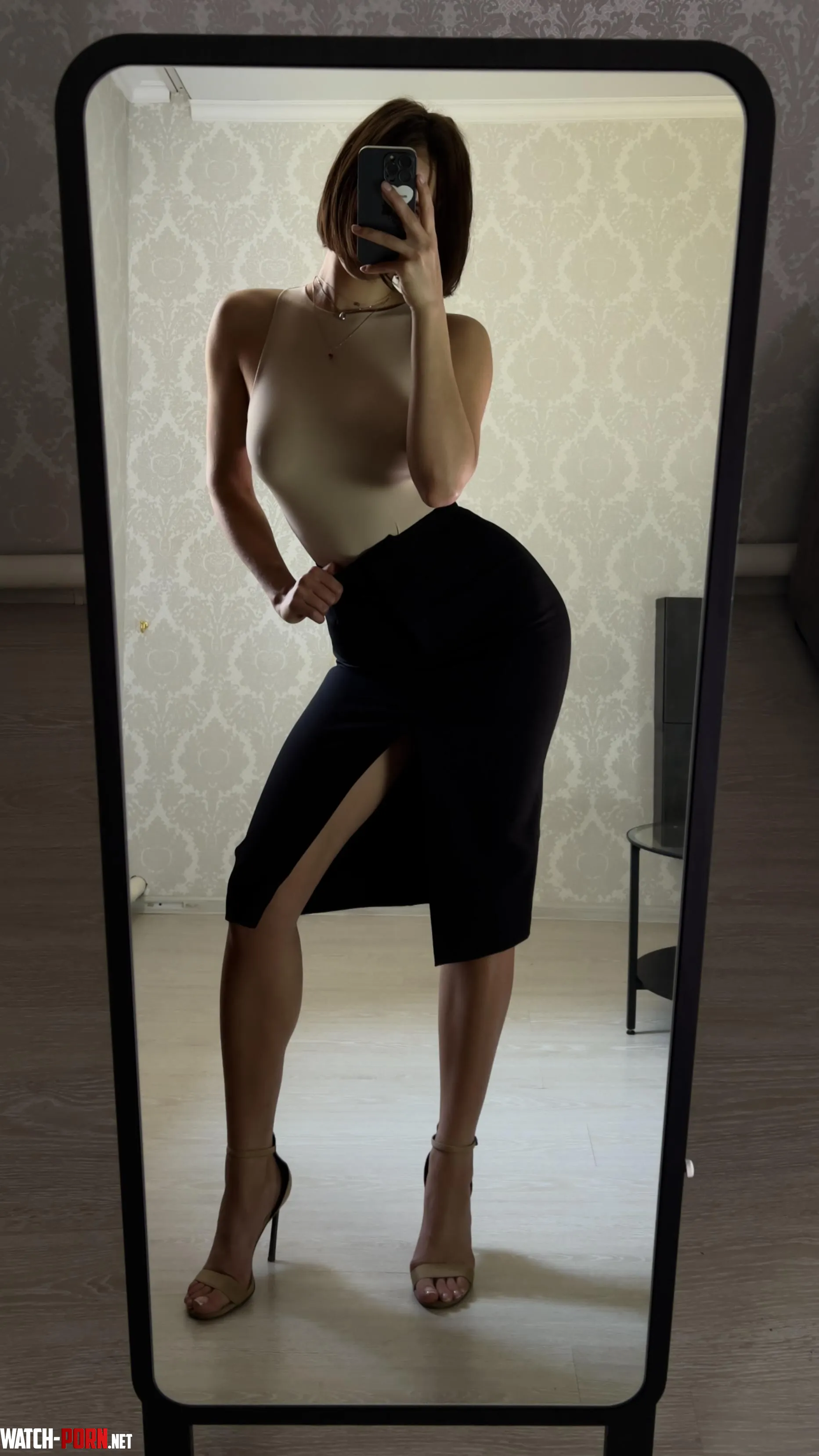 The slit adorns this skirt by Crazykaplinf00