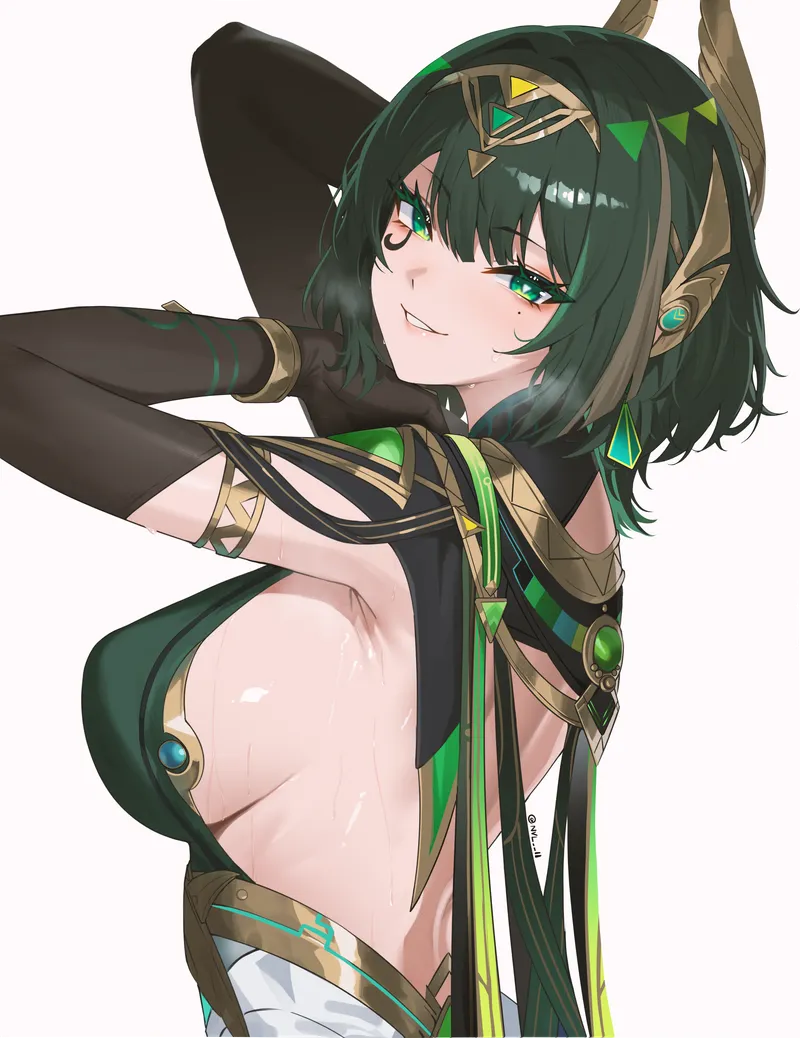 Thumbnail A Glimpse of Nefer from Genshin Impact in Seductive Art