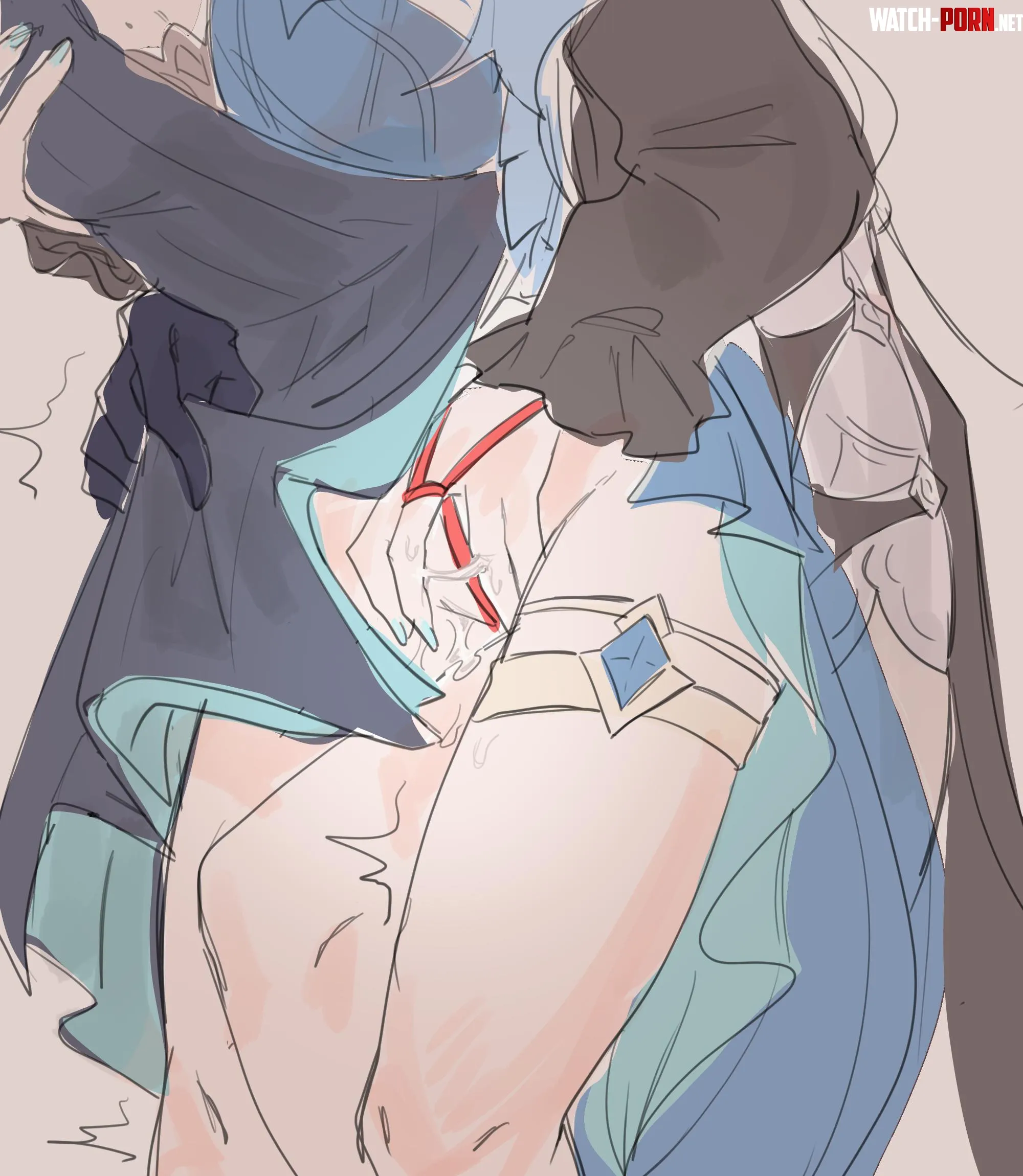 Yelan fingered from behind by Shenhe (oldyveryoldy) [Genshin Impact] by HentaiDepartment