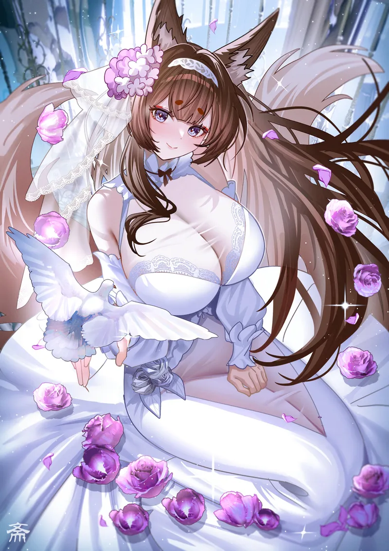 Thumbnail Amagi in Wedding Dress Art by elegantloveglimmer in the BigAnimeTiddies Category