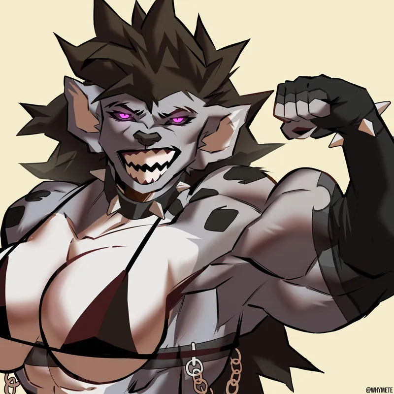 Thumbnail Muscular Beauty: Hyena Bicep Art by TheTMoneyMan in fitdrawngirls
