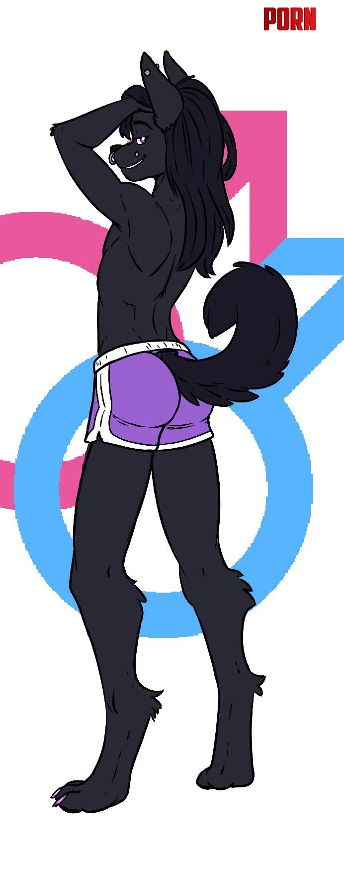 (OC) [Q] Wolfdog in shorts! by AsukaLangleySoryuFan