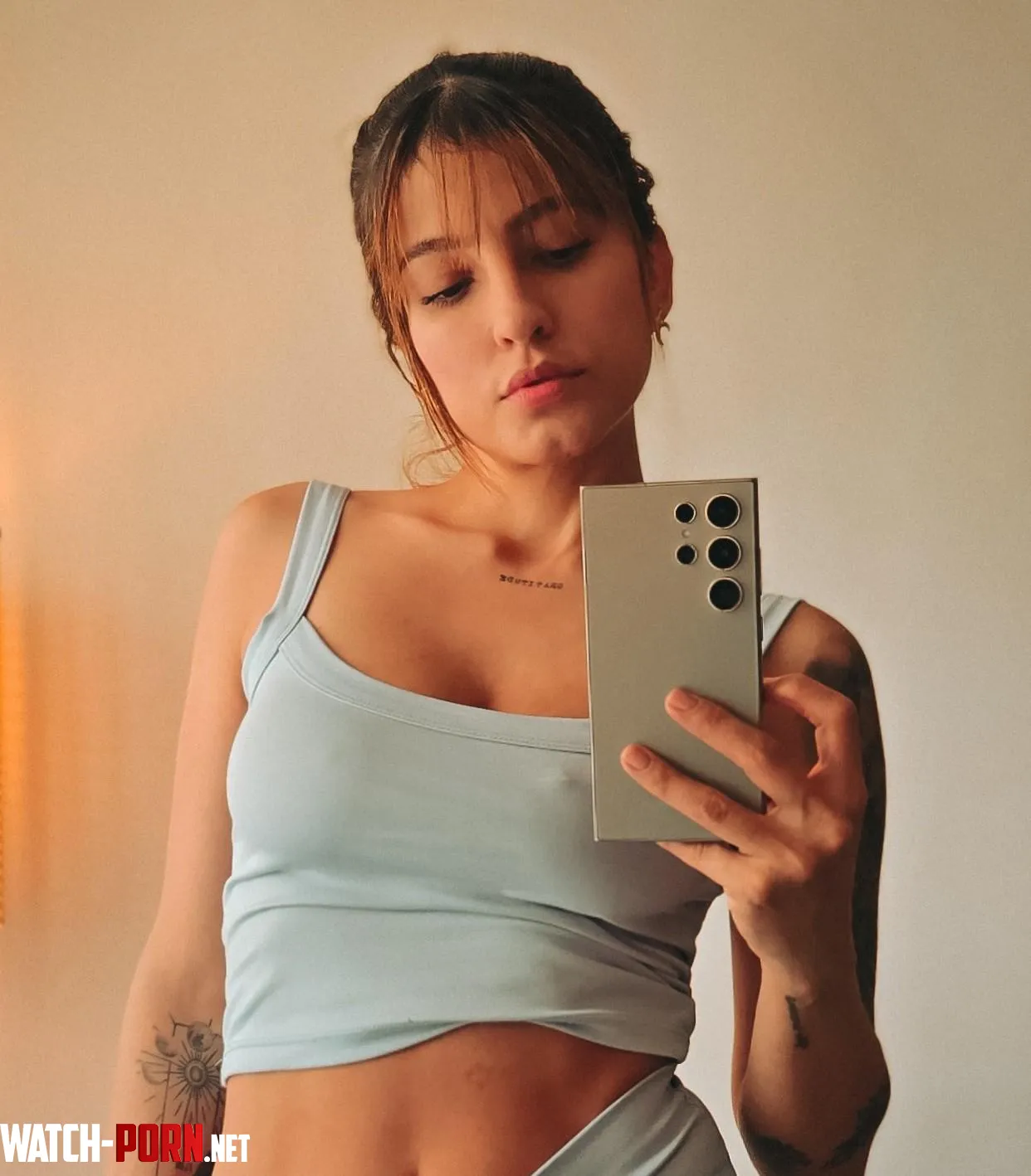Pokies showing through a  tight top by Littlee_bunnyy