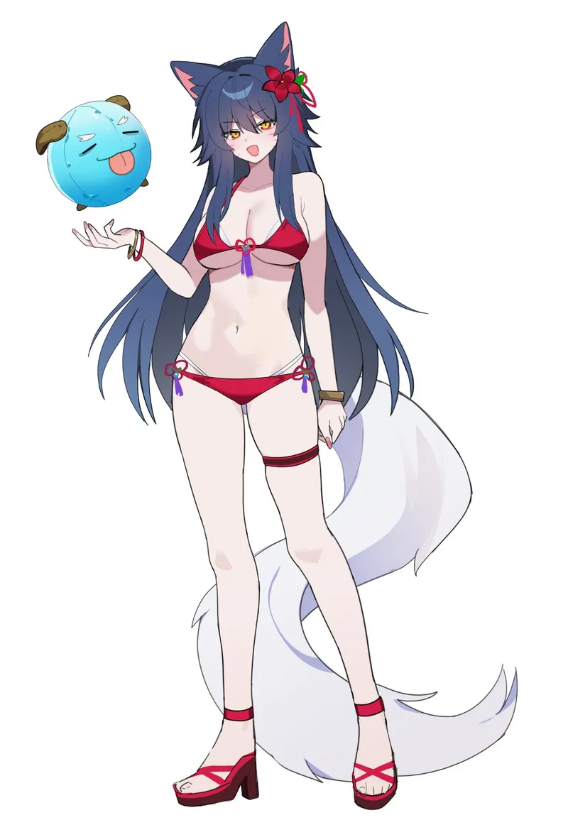Thumbnail Pool Party Ahri: Vibrant Erotic Art by chuin | Rule34LoL