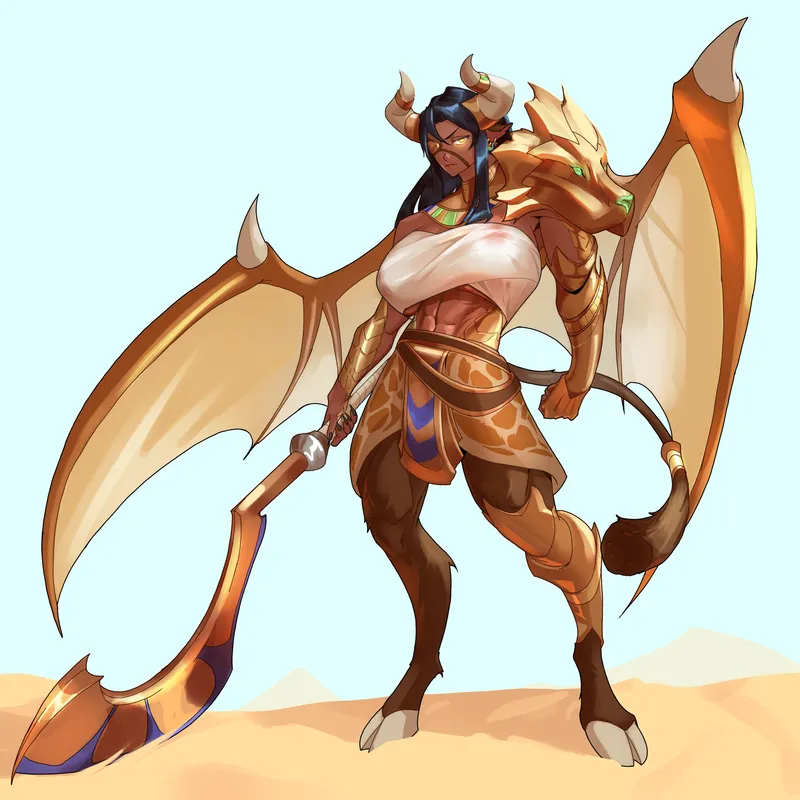 Thumbnail Big Minotaur Girl: A Unique Creation by Successful-Rub1963