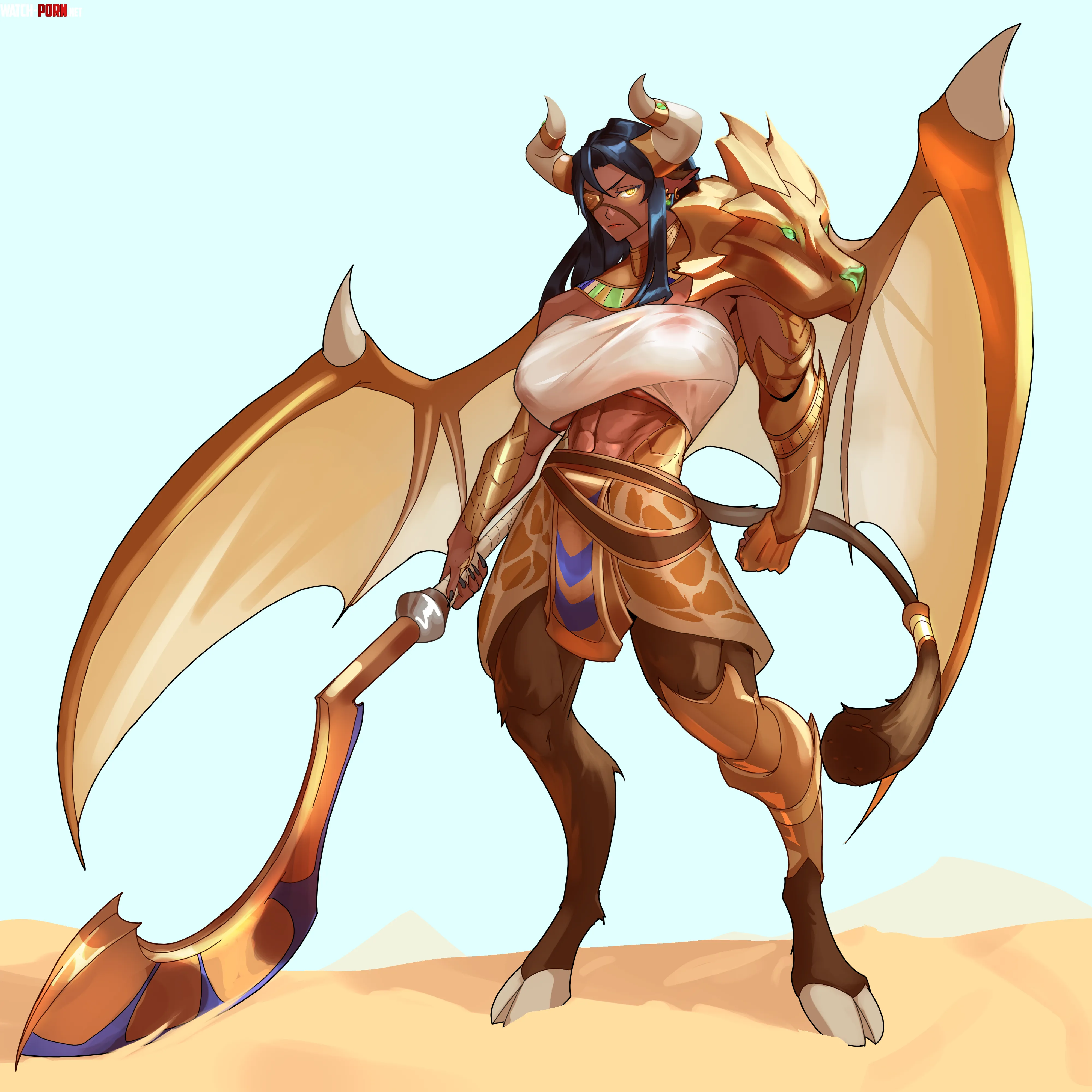 Big Minotaur girl / made by me by Successful-Rub1963