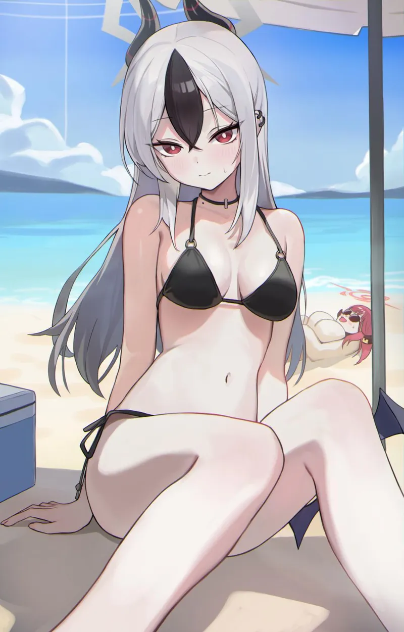Thumbnail Relaxing at the Beach with Blue Archive by RainDMask | Ecchi