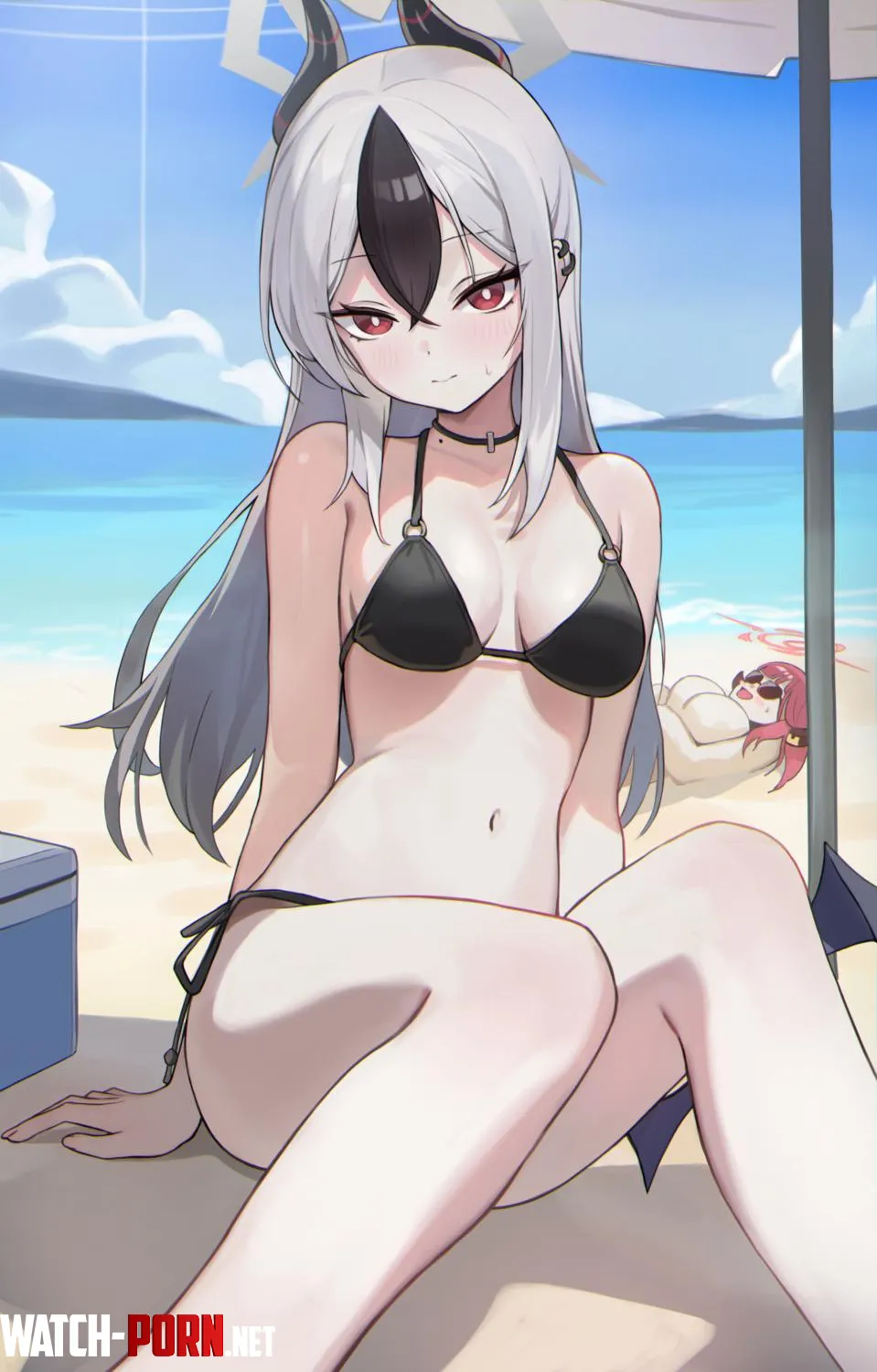 On the beach chilling [blue archive] (loloco) by RainDMask