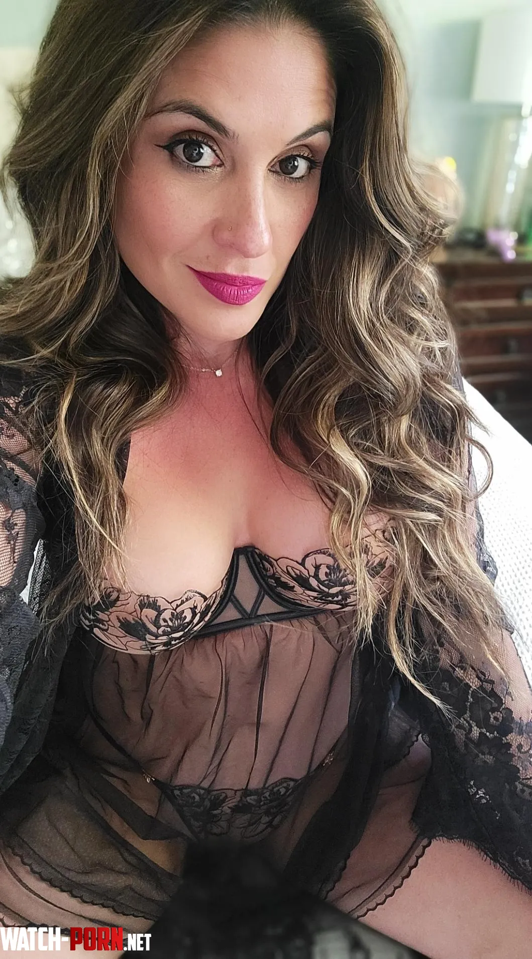 MILF in her natural habitat: teasing in black lace. by cc51817