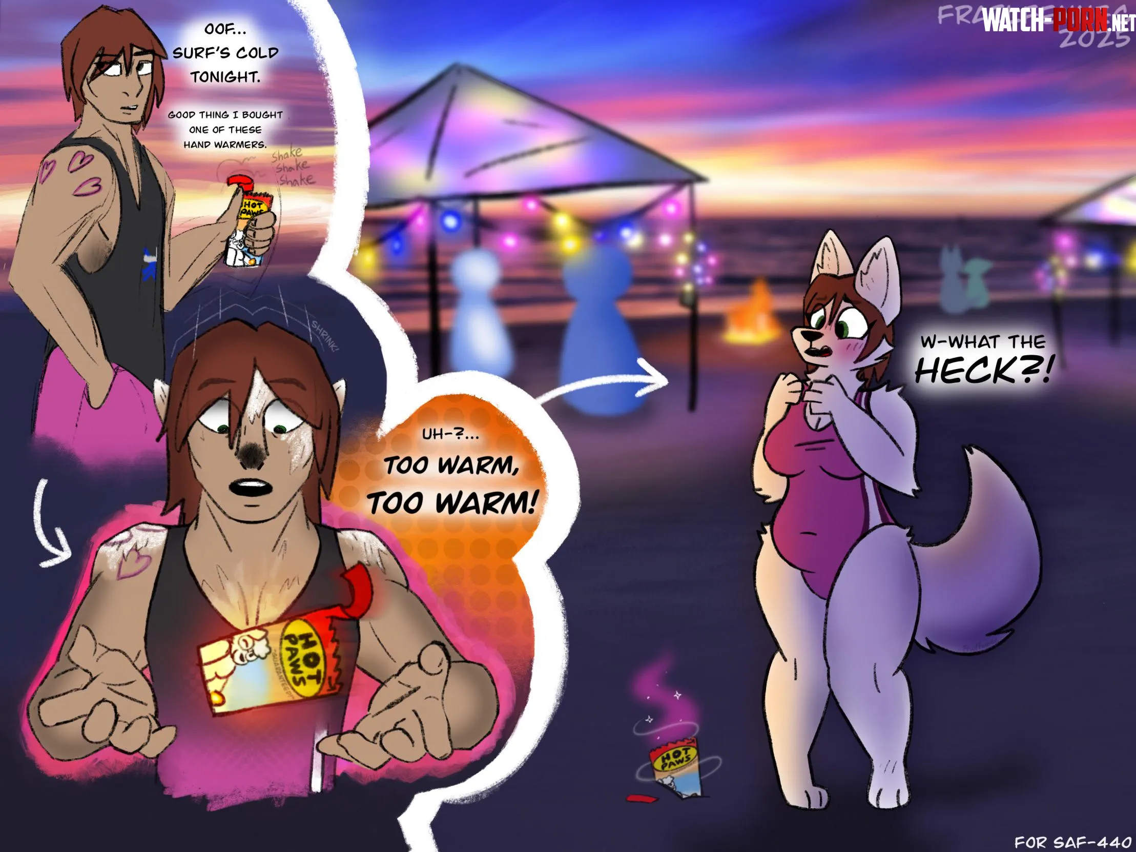 “HotPaws! Paw-Warmers” [MTF Arctic Fox TGTF] (FrailFennec) by FrailFennec