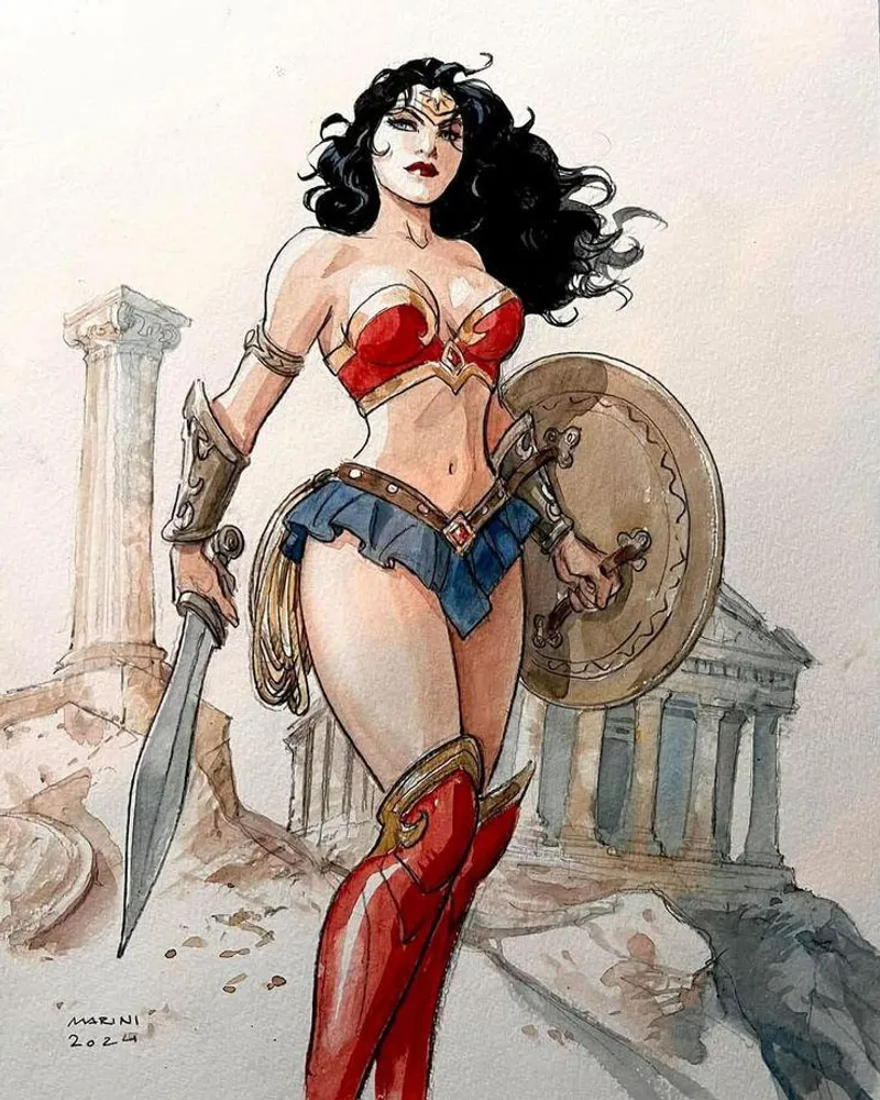 Thumbnail Discover Enrico Marini's Wonder Woman Art by Ashik1990 in fitdrawngirls Category