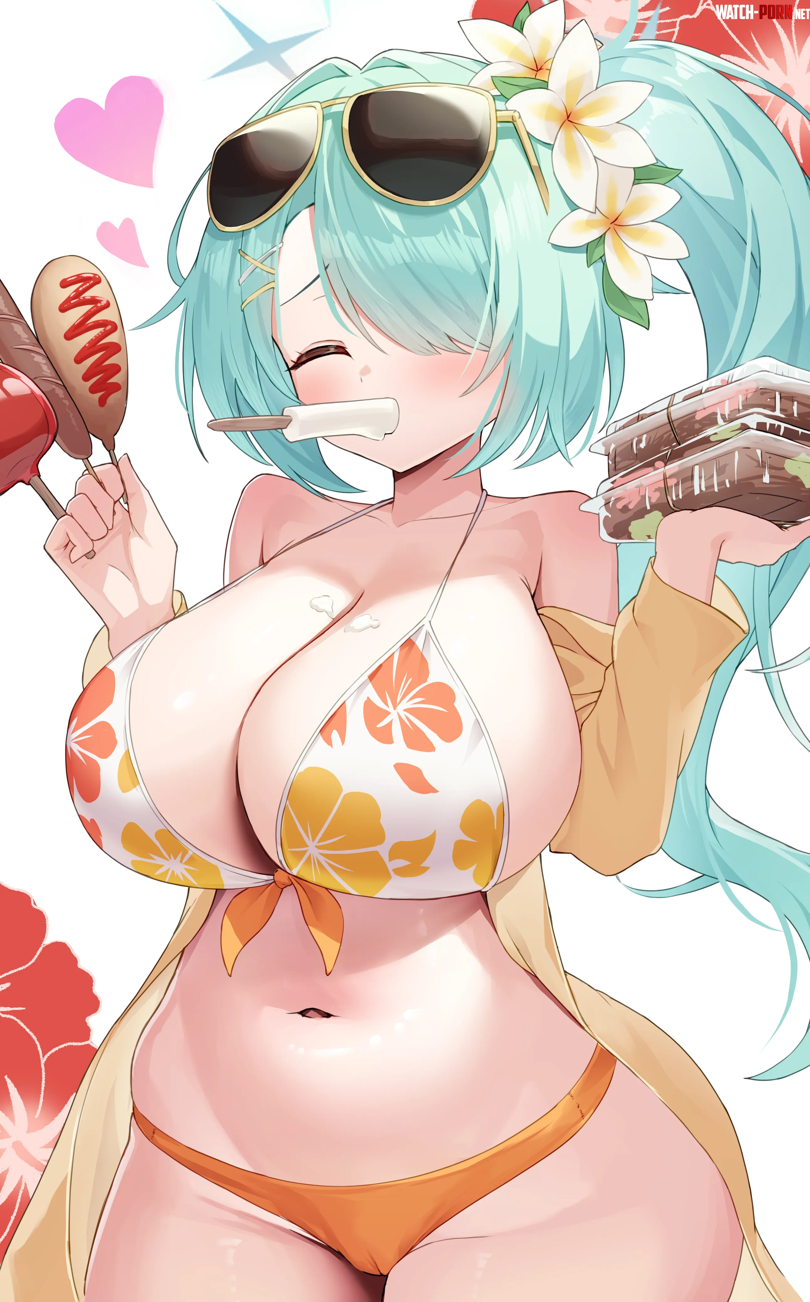 Hiyori with a popsicle in her mouth [Blue Archive] by LafterMastr