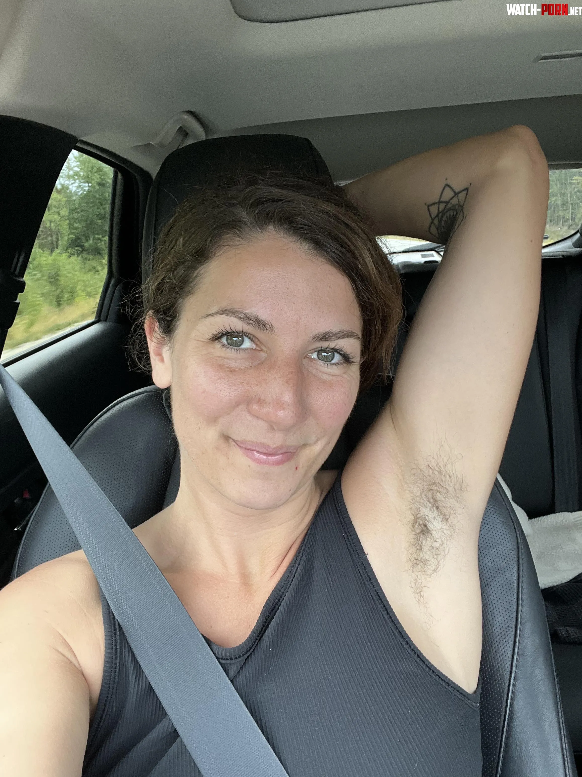 Hairy pits on the road by maplesyrup_girl