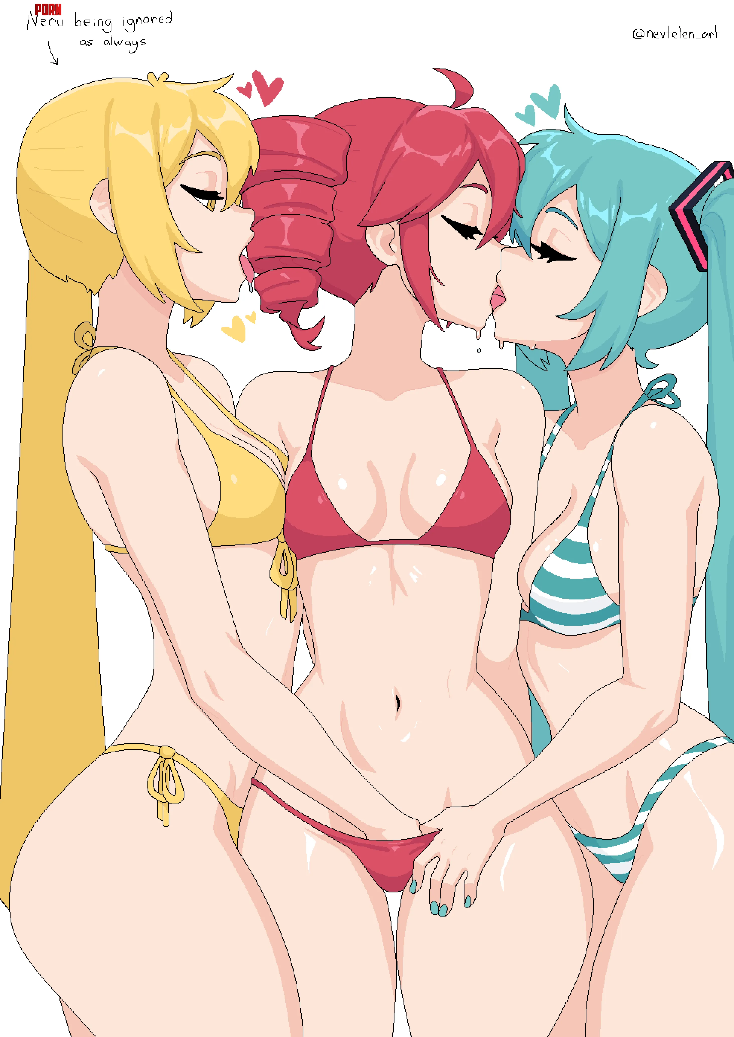 Neru, Teto and Miku in swimsuits (nevtelen) [Vocaloid] by HentaiDepartment