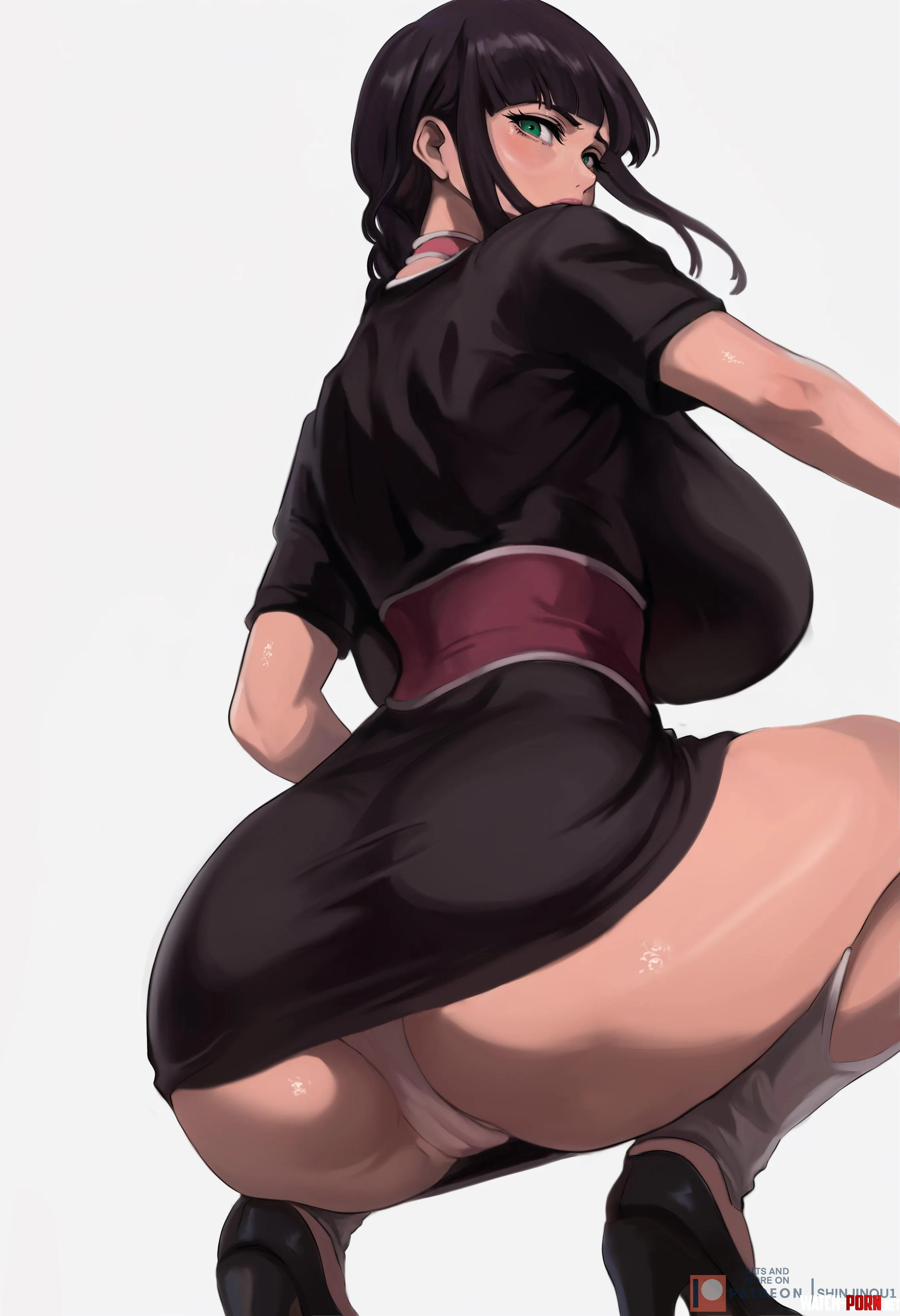 Nemu squatting (shinjinou) by Wide_Specialist_7291
