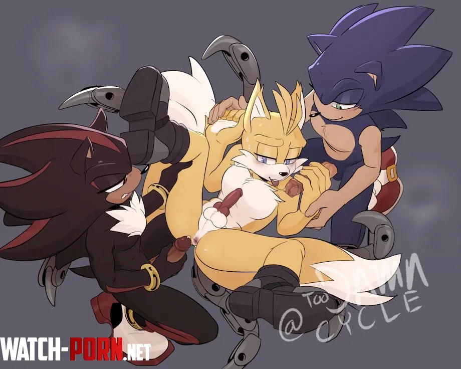 Sonic, Shadow, and Nine Threesome [MMM] (toodamncycle) by Illustrious-Ice9656