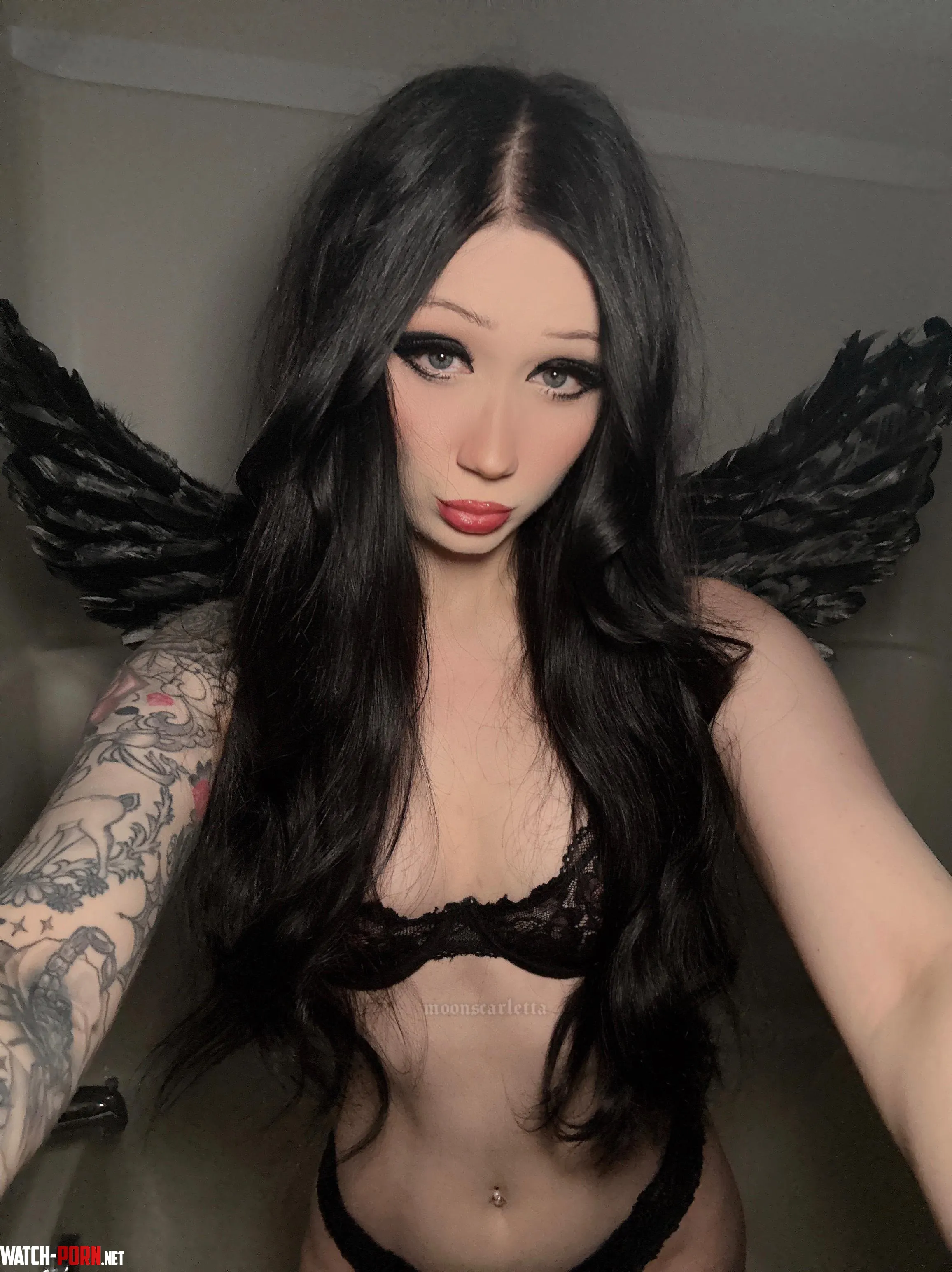 your dark angel has arrived… ready to sin with me? 😈🖤 by xxmoonbaby