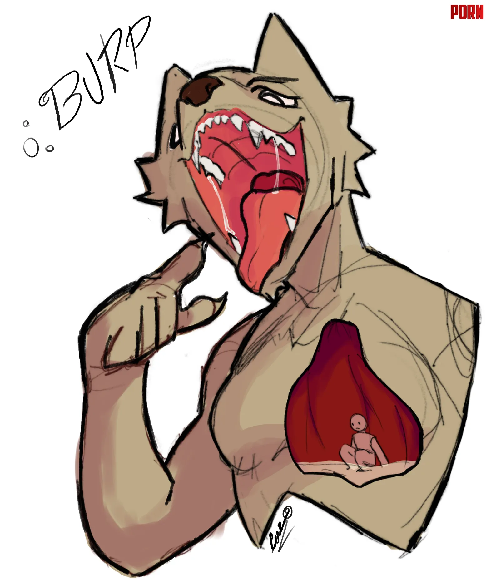 {image} (un)lucky? Oral vore, furry vore, amateur, art by me, small vorr by iveldudefox