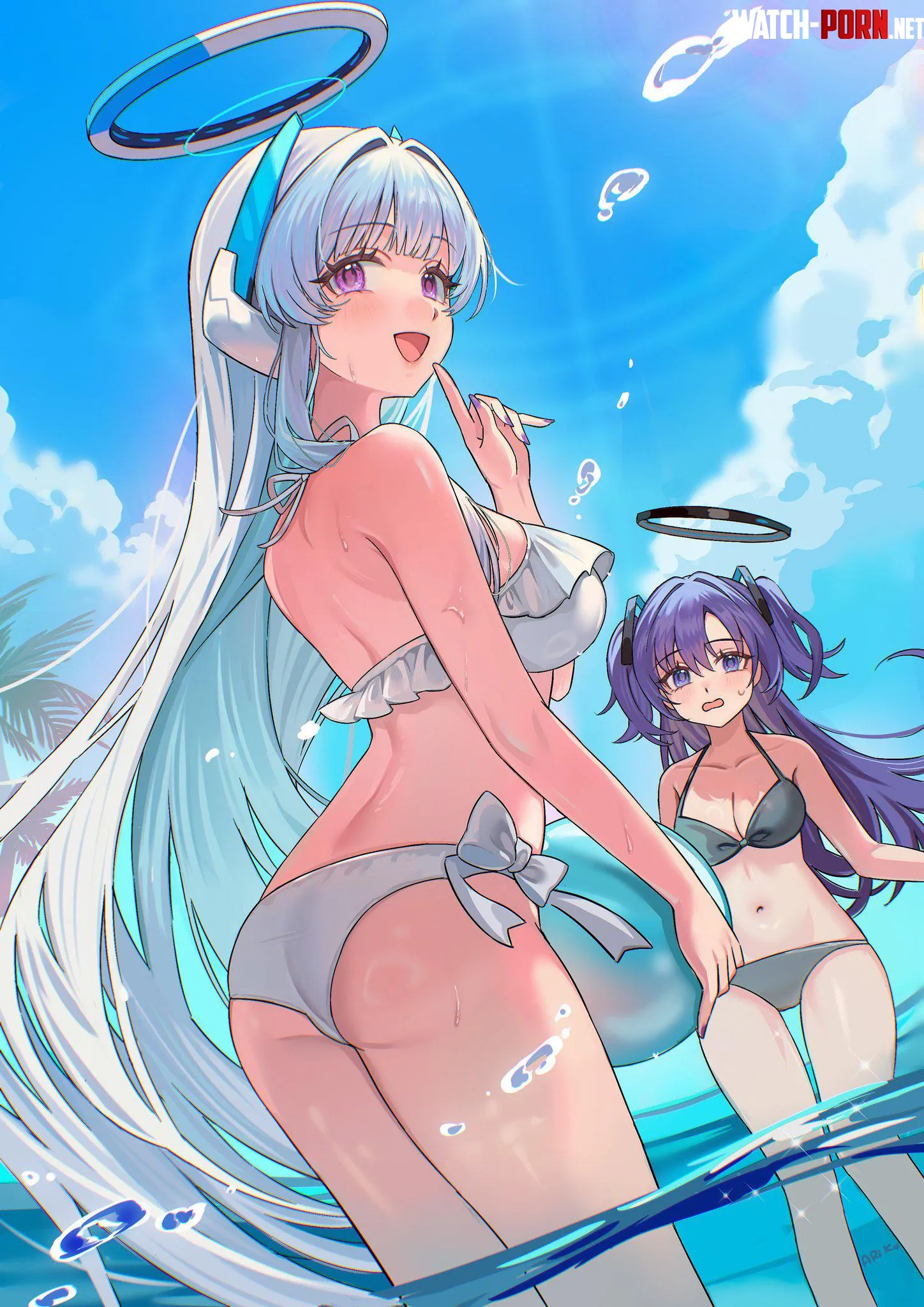 Sea Breeze Yuuka and Noa [Blue Archive] by Kayleghby