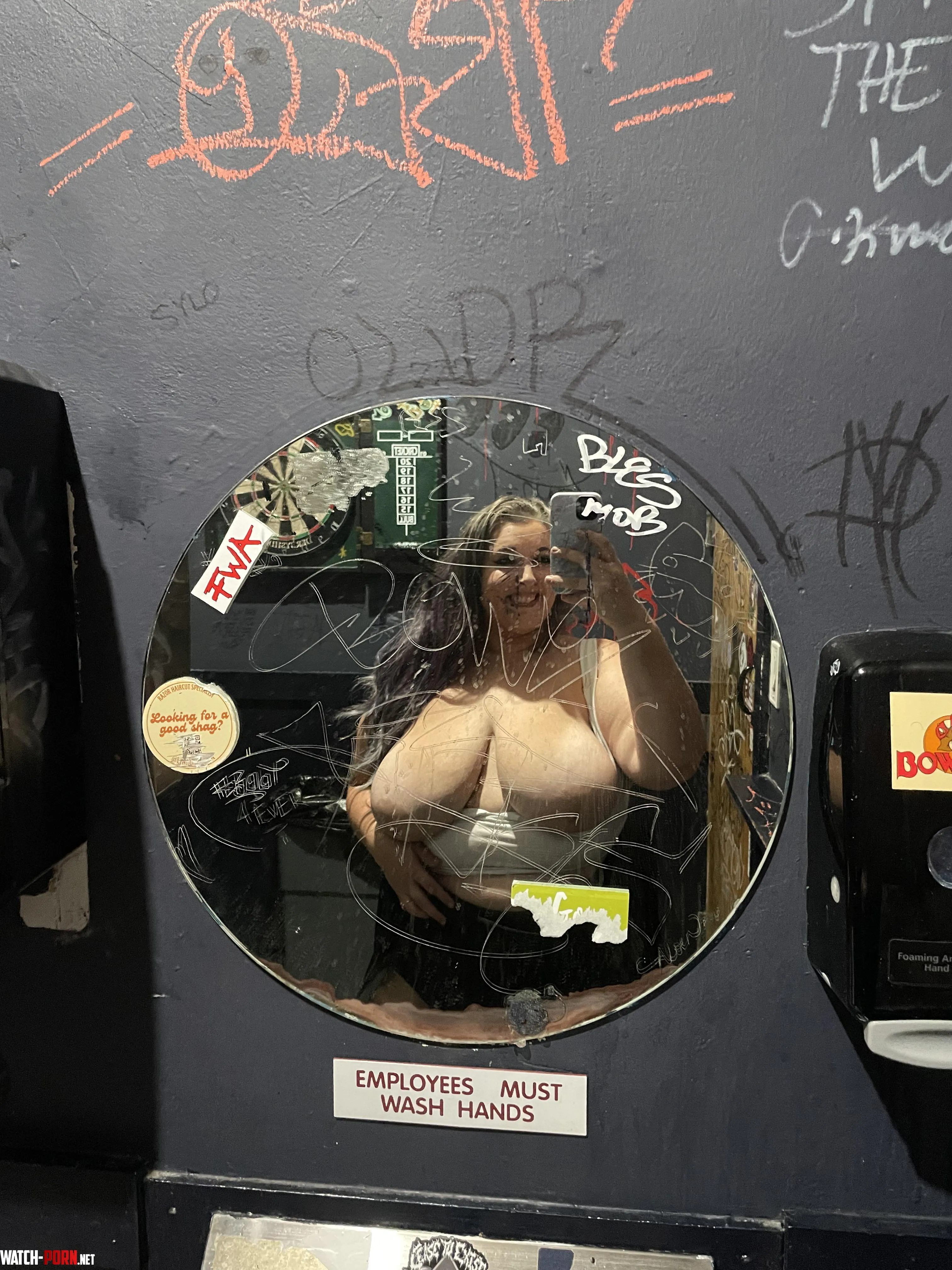 Bar bathroom boobies by titzntequila