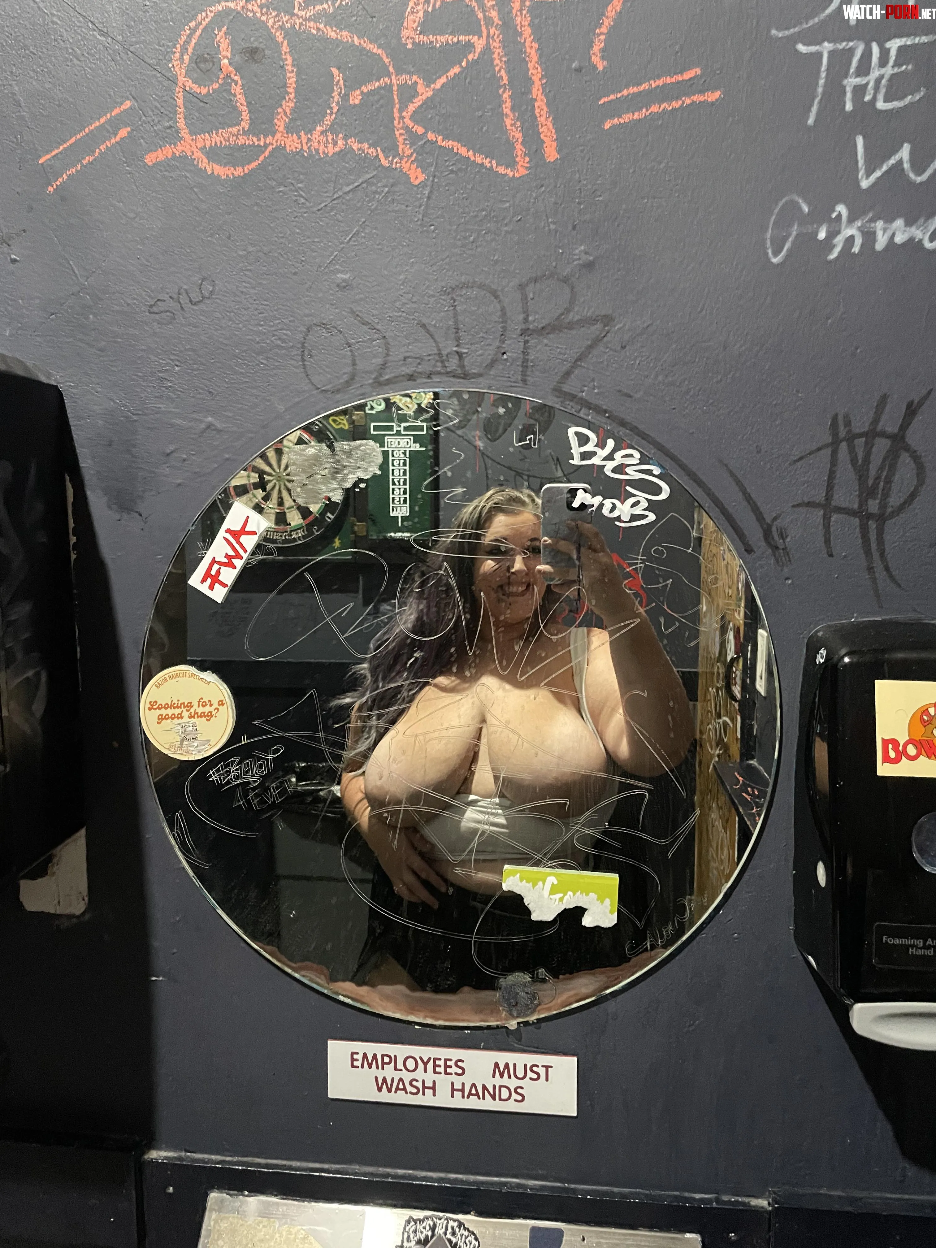 Bar bathroom boobies by titzntequila