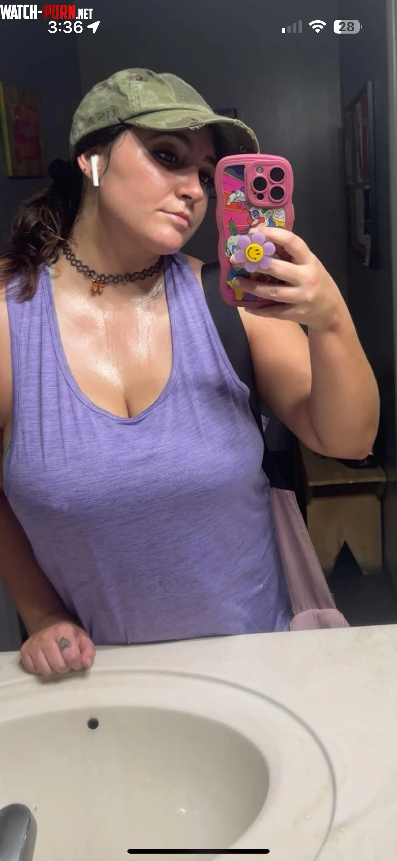 My boobs are so sweaty after my workout by Juiceypeaches102