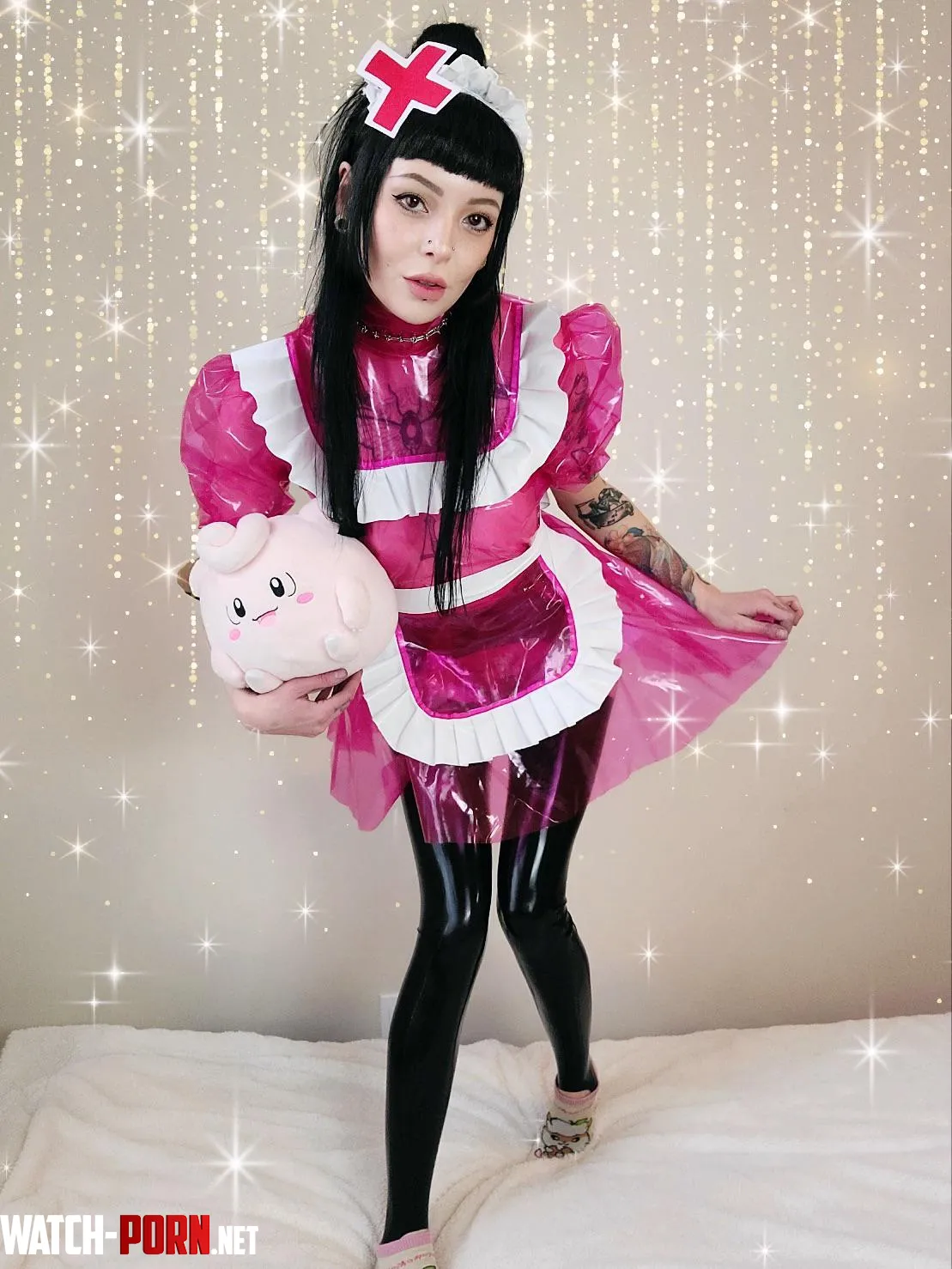 My pink PVC look :) by ithewitchfinderr