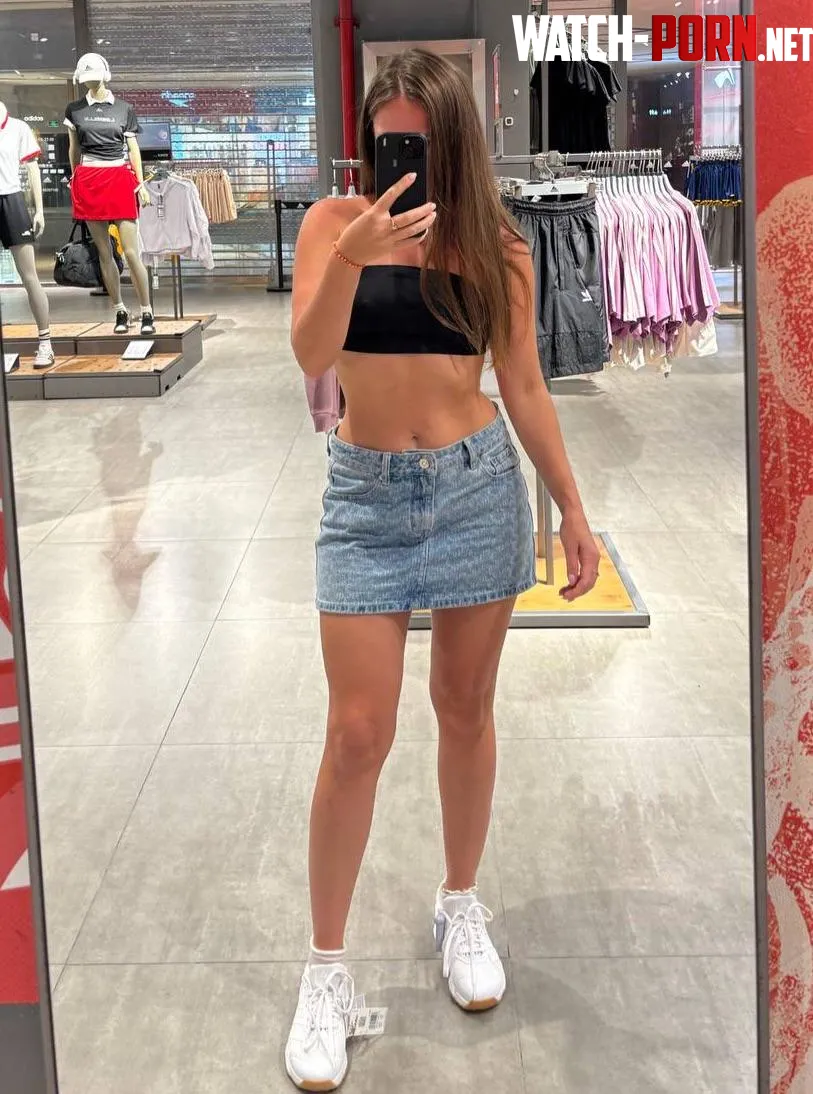 Crop top and jean skirt by vellvetbite