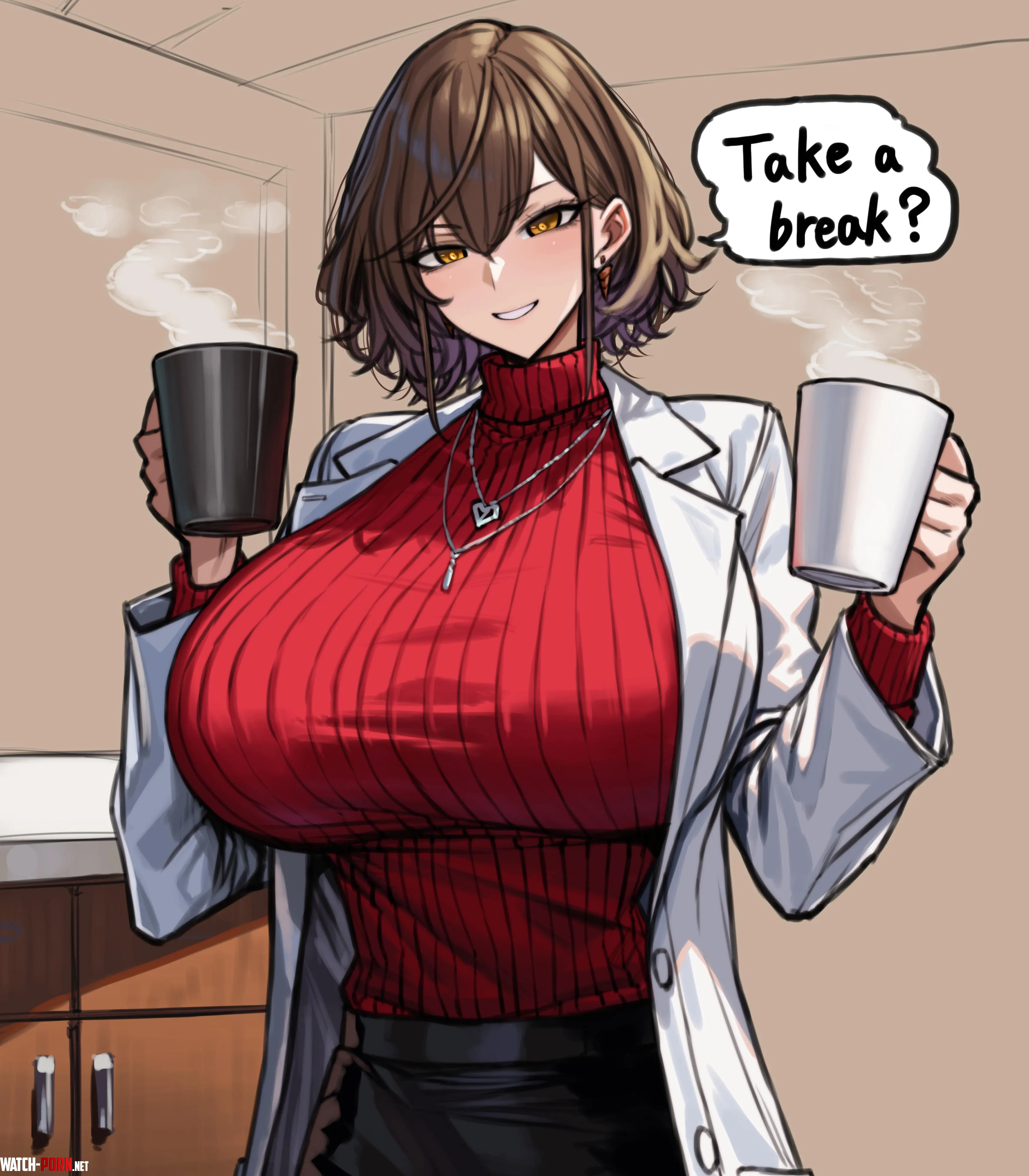 Milf co-worker grabs you a drink by Level-Ad5048