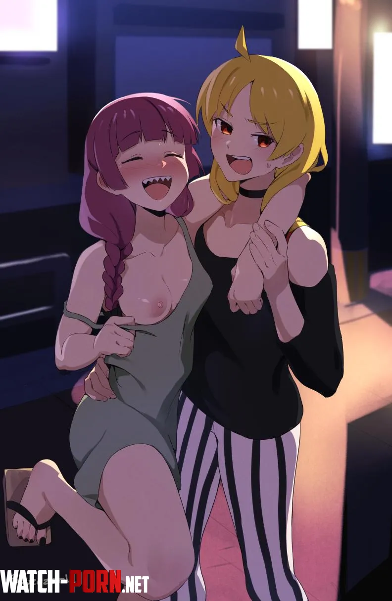 Goofing around on the way back from a party (squeezable) [Bocchi the Rock!] by HentaiDepartment
