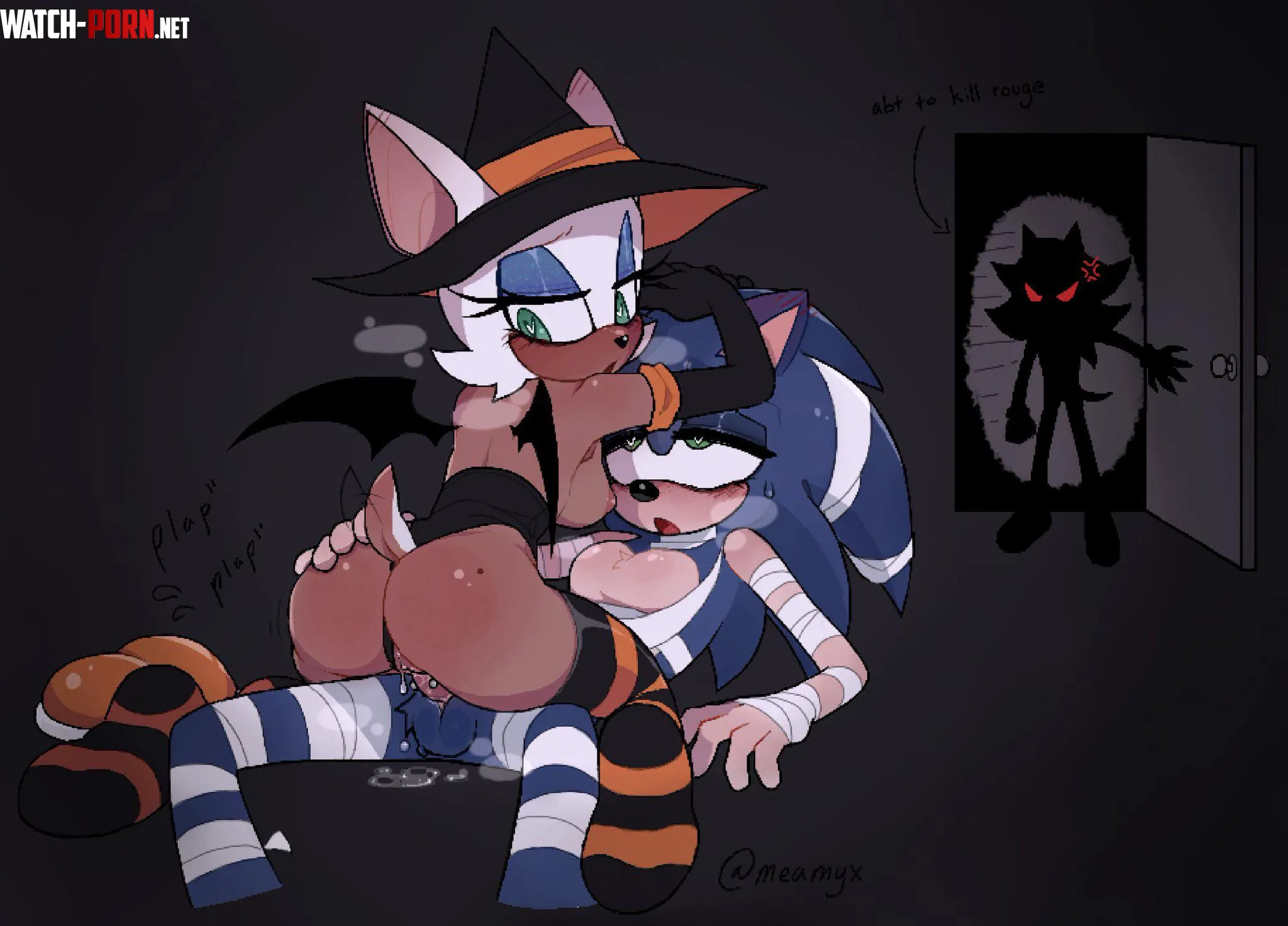 Shadow finds the scariest thing on Halloween (MeaMyx) by Crumpetttttt