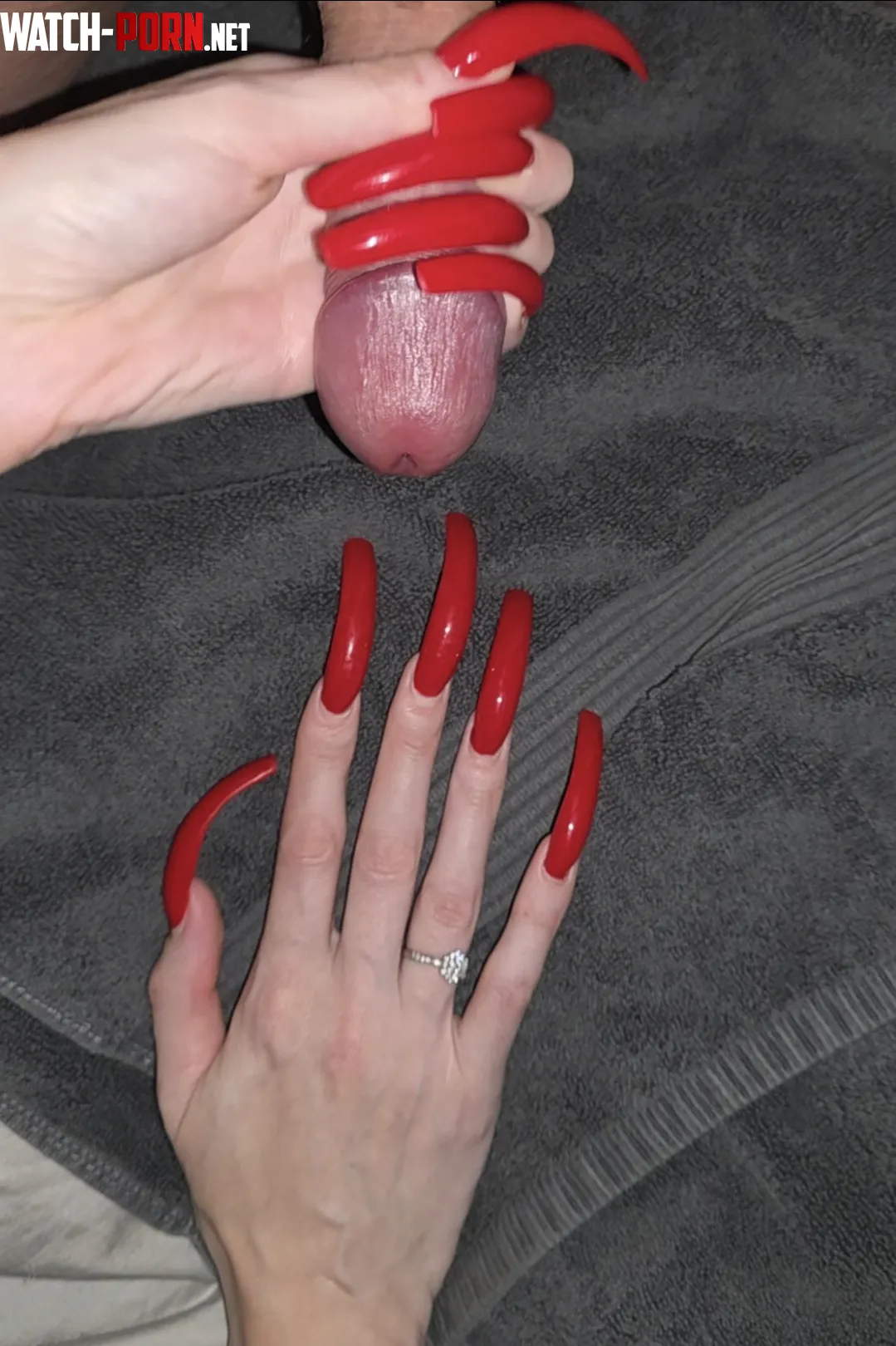 Did I let him cum all over my long red curved nails? by mistresslongnails