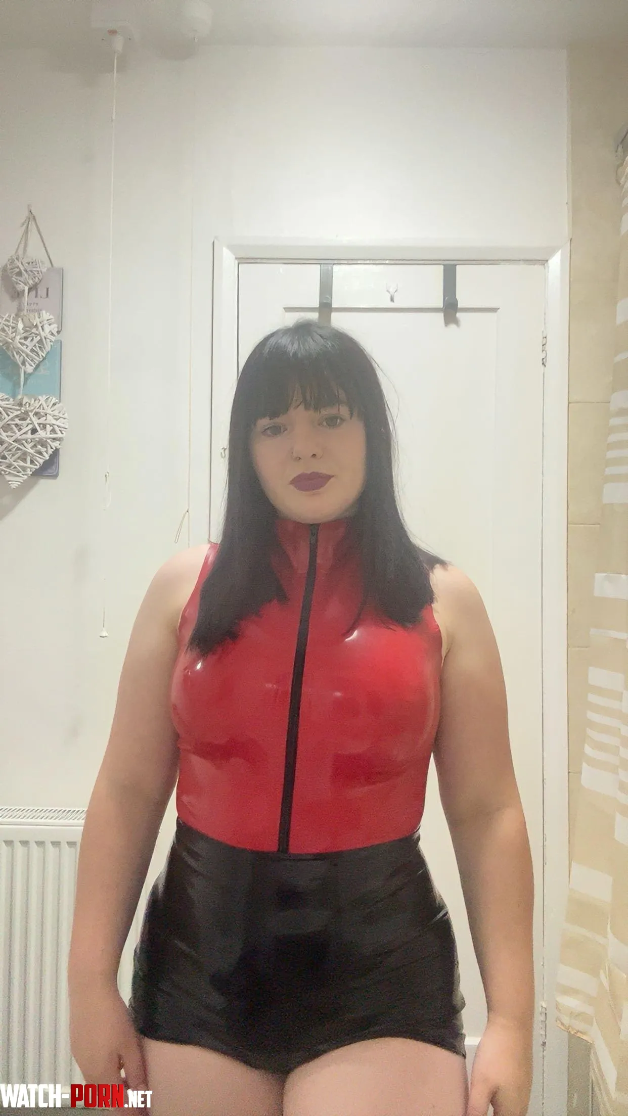 Latex bodysuit and latex shorts. 🖤 Is it missing anything? by b3llaluxe