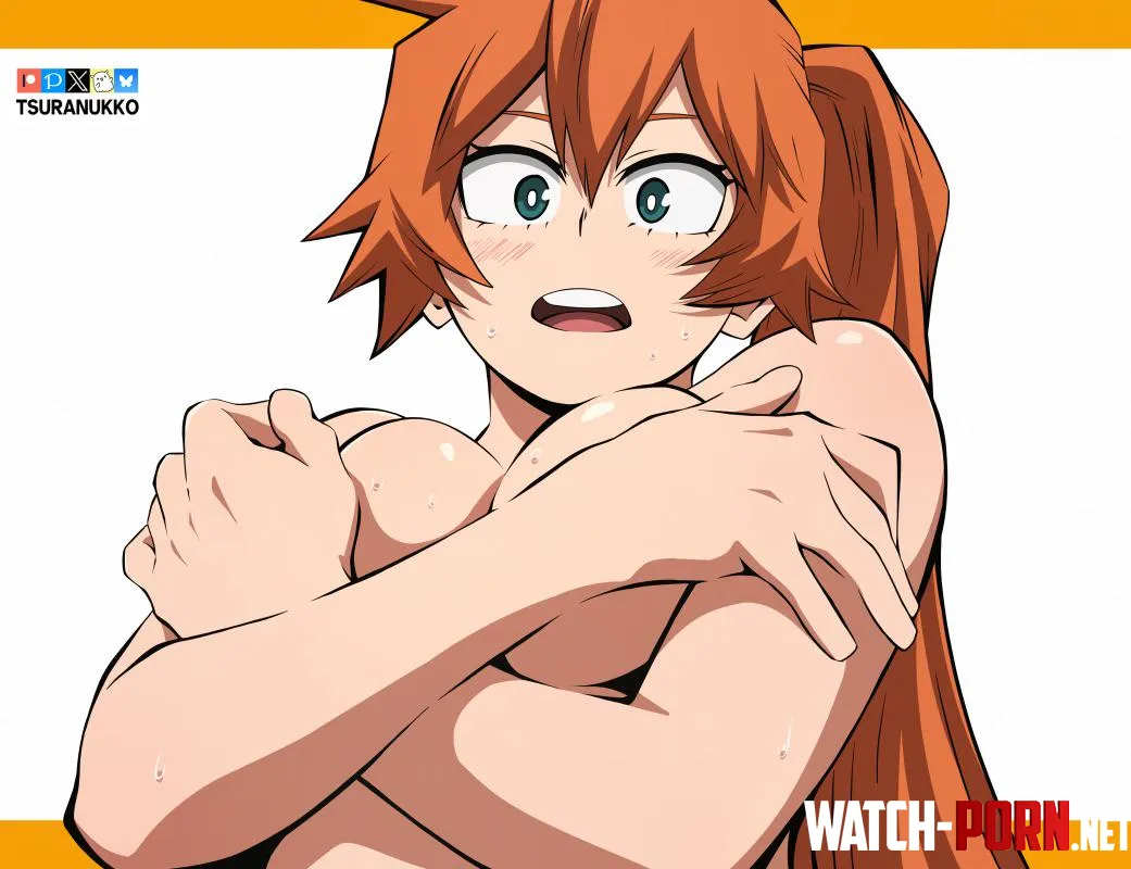 Itsuka hides her boobies in surprise (Tsuranukko) [My Hero Academia] by MillionHypotheses